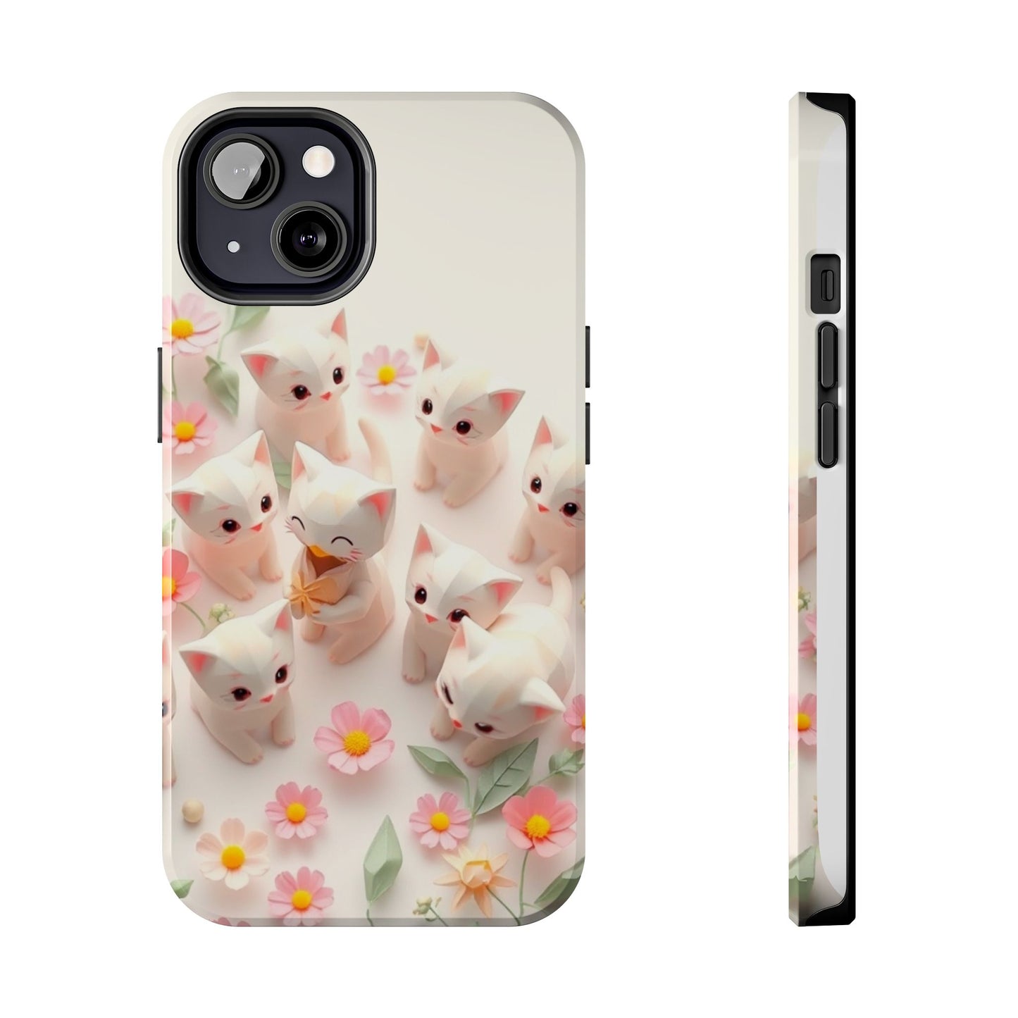 Kittens-n-Flowers Impact-Resistant Phone Case