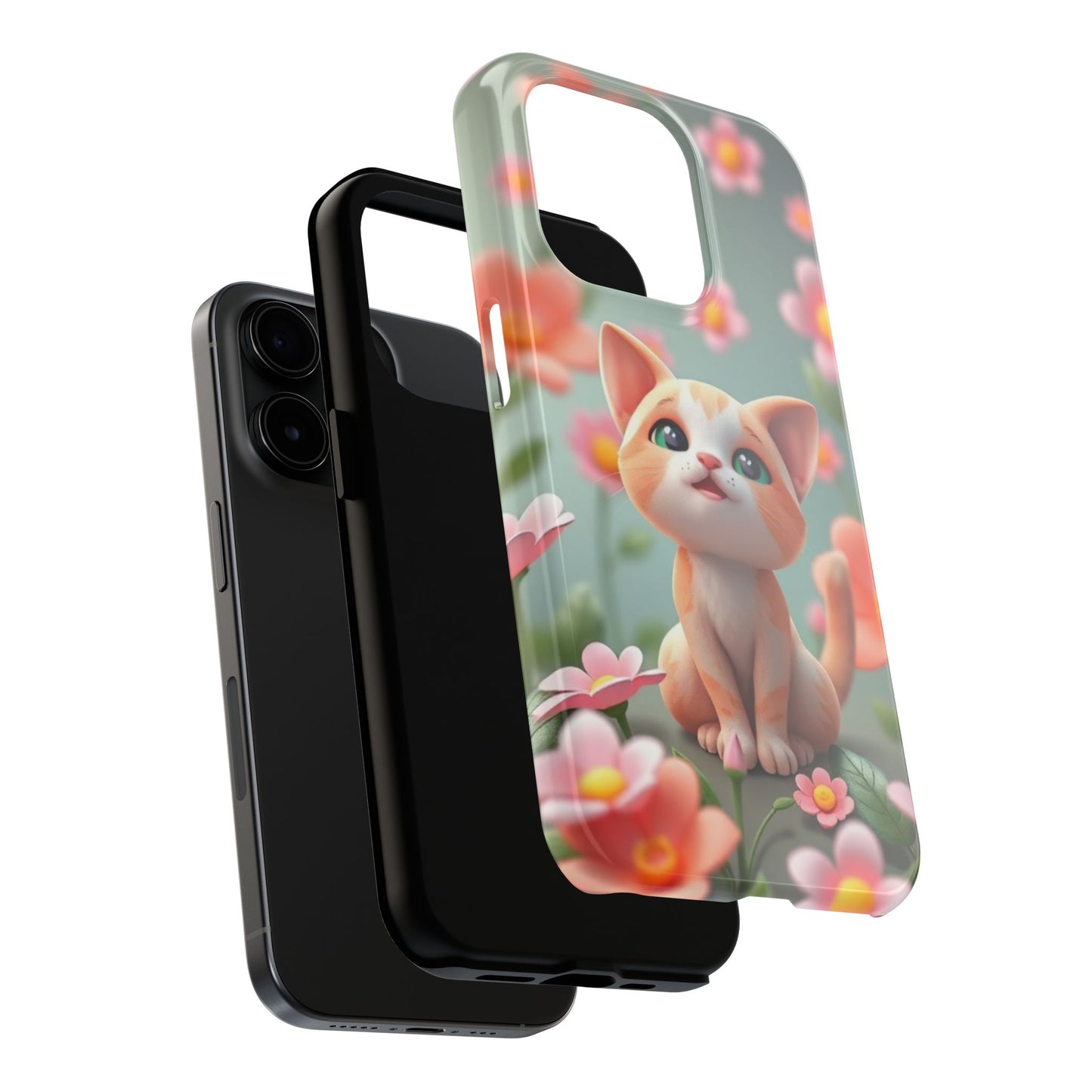 Kittens-n-Flowers Impact-Resistant Phone Case