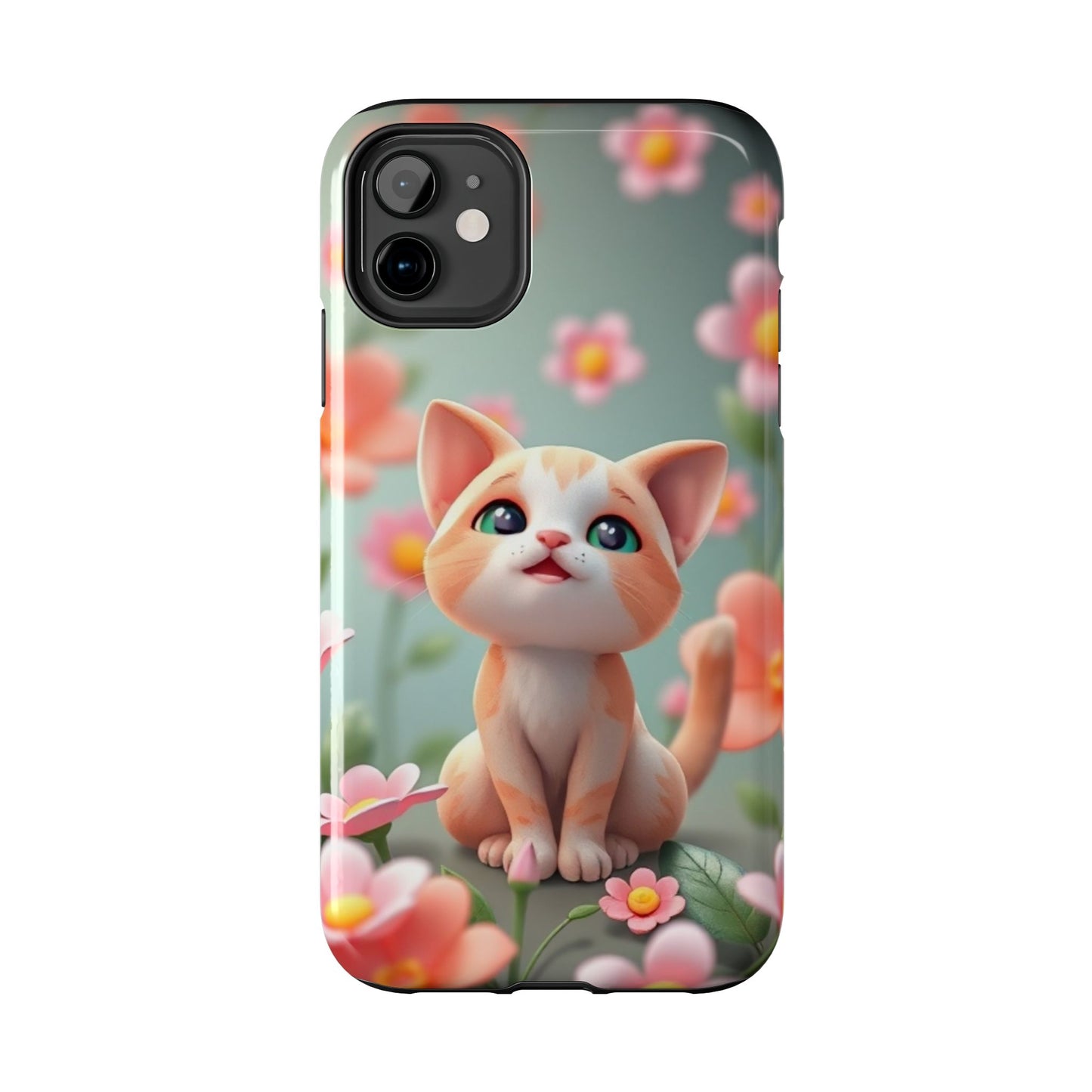 Kittens-n-Flowers Impact-Resistant Phone Case