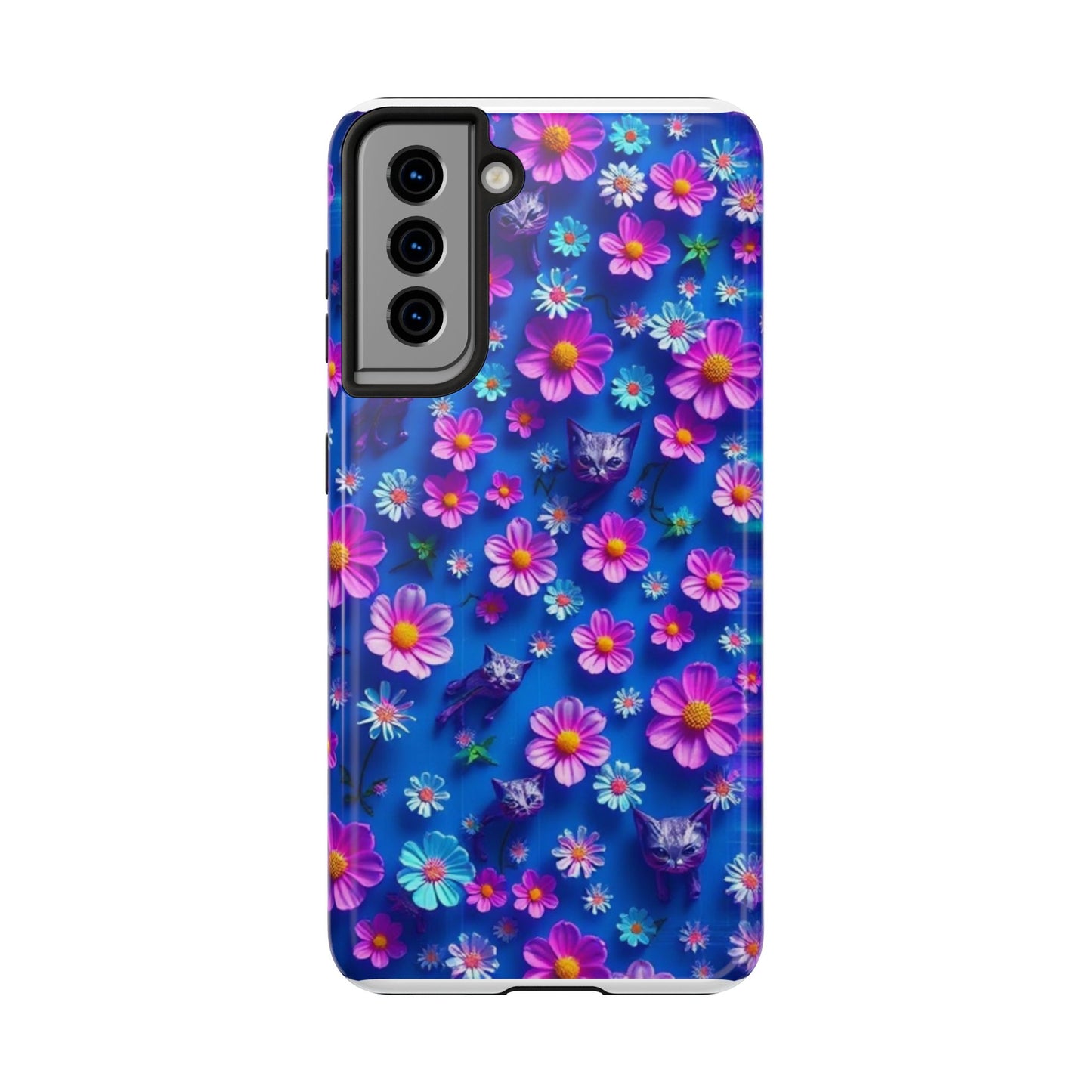 Kittens-n-Flowers Impact-Resistant Phone Case