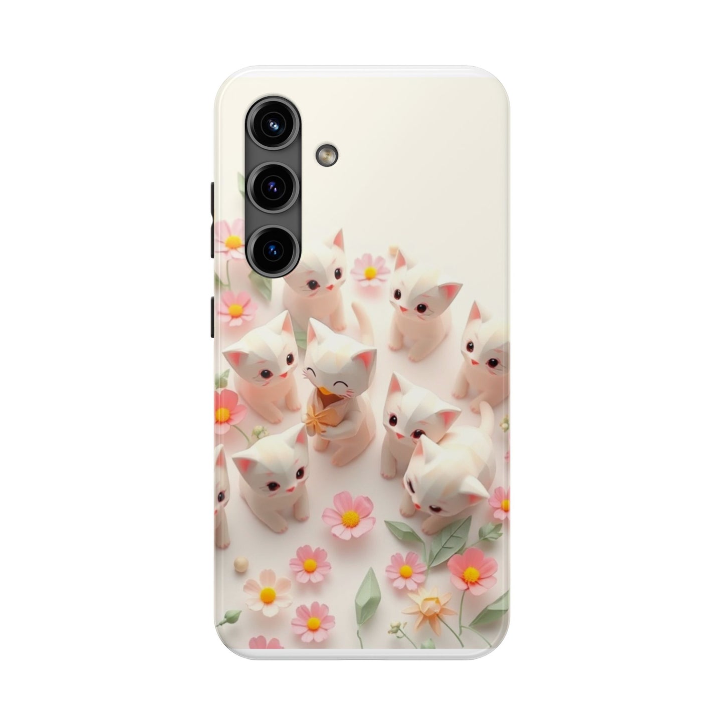 Kittens-n-Flowers Impact-Resistant Phone Case