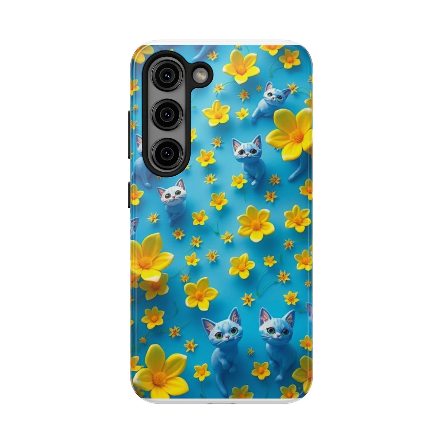 Kittens-n-Flowers Impact-Resistant Phone Case