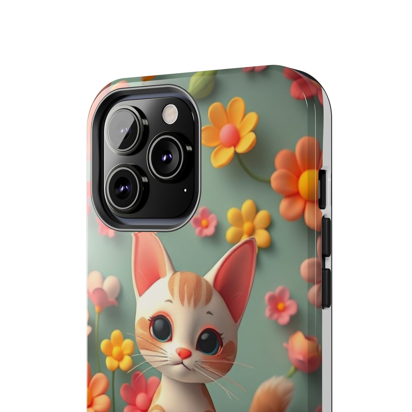 Kittens-n-Flowers Impact-Resistant Phone Case