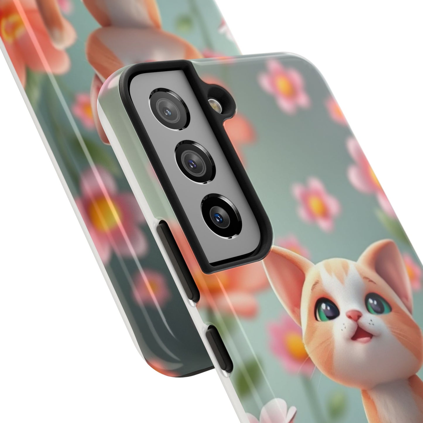 Kittens-n-Flowers Impact-Resistant Phone Case