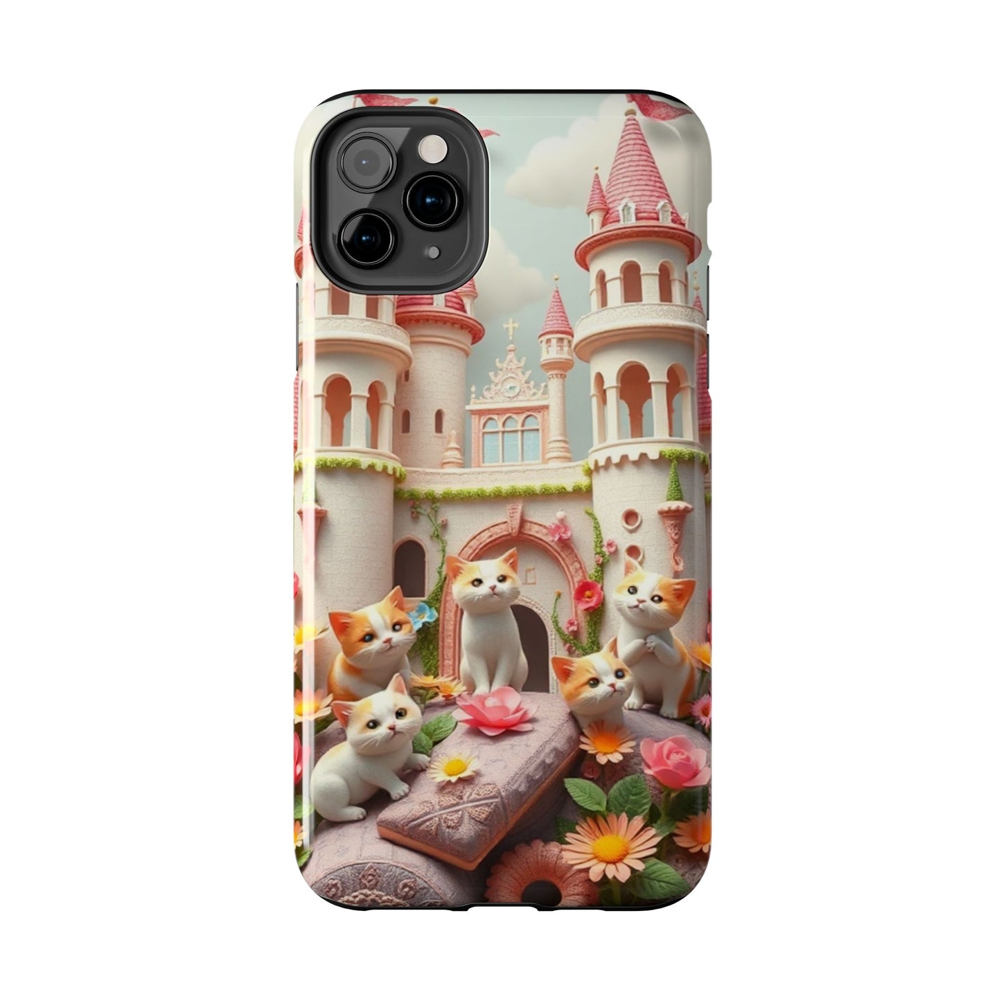 Kittens-n-Flowers Impact-Resistant Phone Case