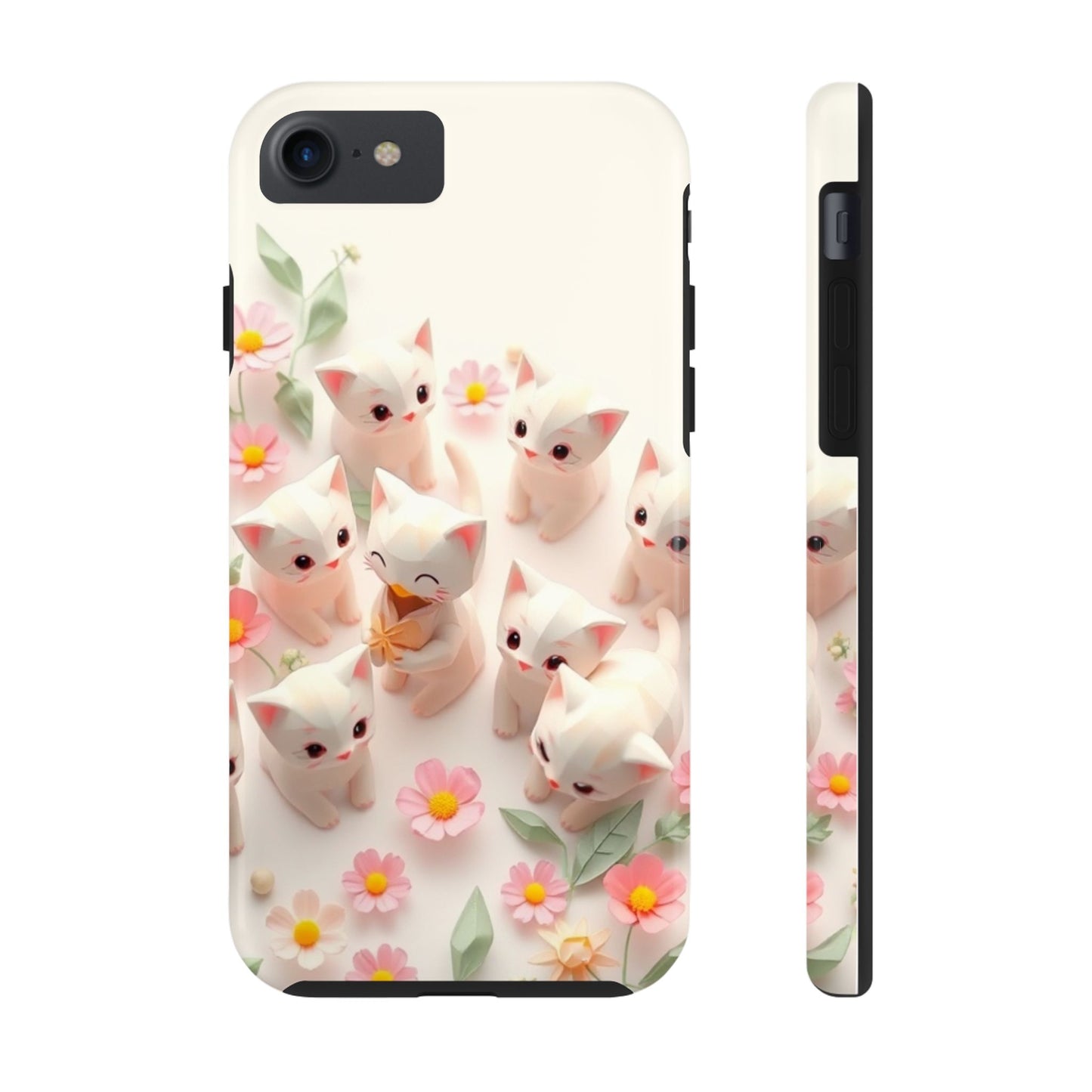 Kittens-n-Flowers Impact-Resistant Phone Case