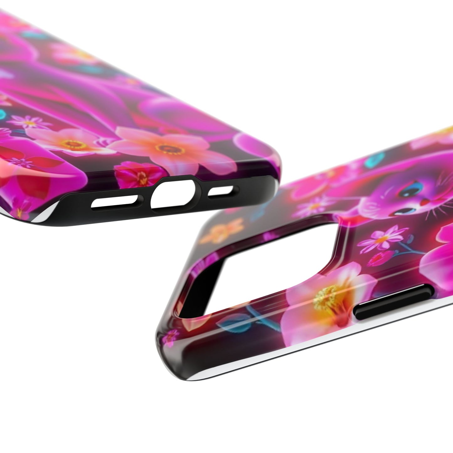 Kittens-n-Flowers Impact-Resistant Phone Case