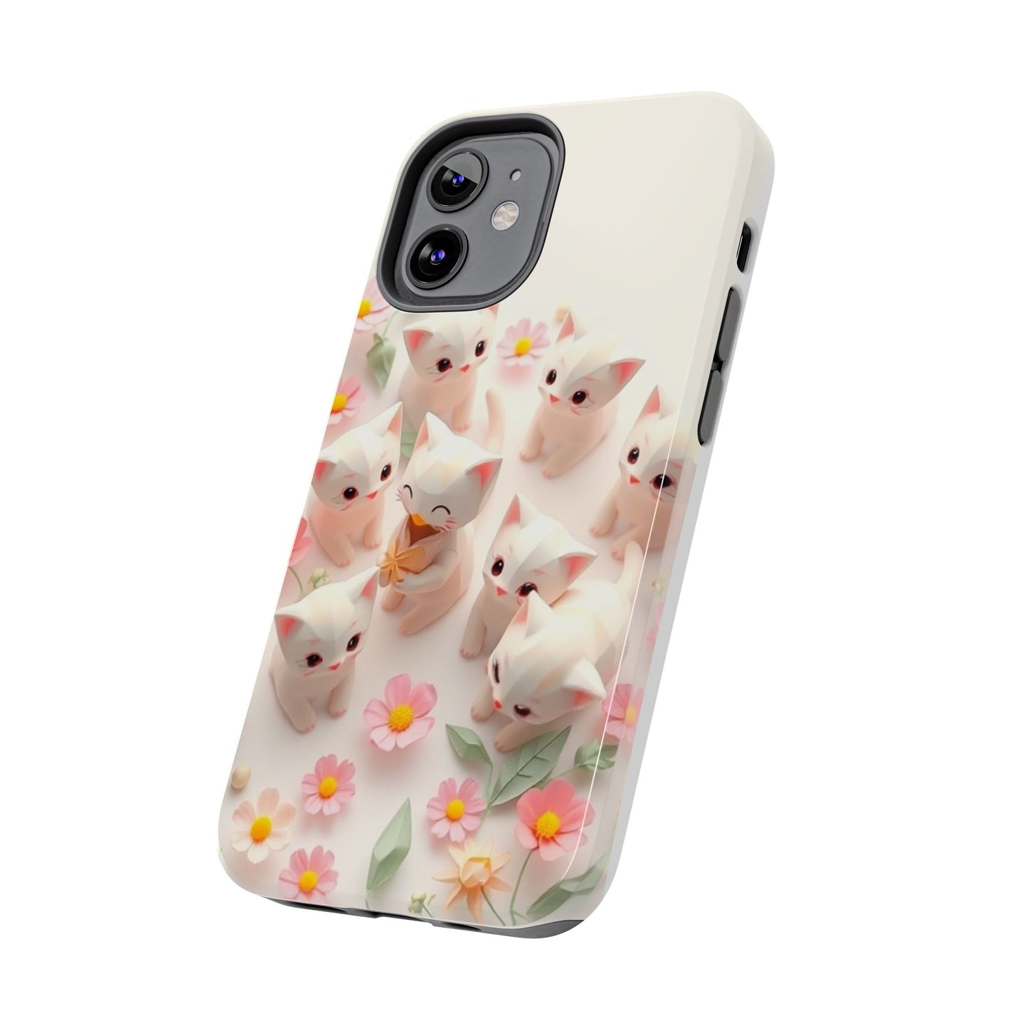 Kittens-n-Flowers Impact-Resistant Phone Case