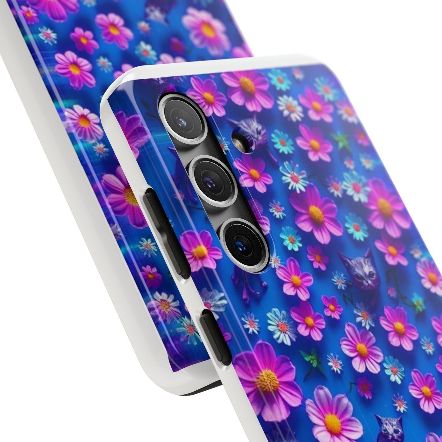 Kittens-n-Flowers Impact-Resistant Phone Case