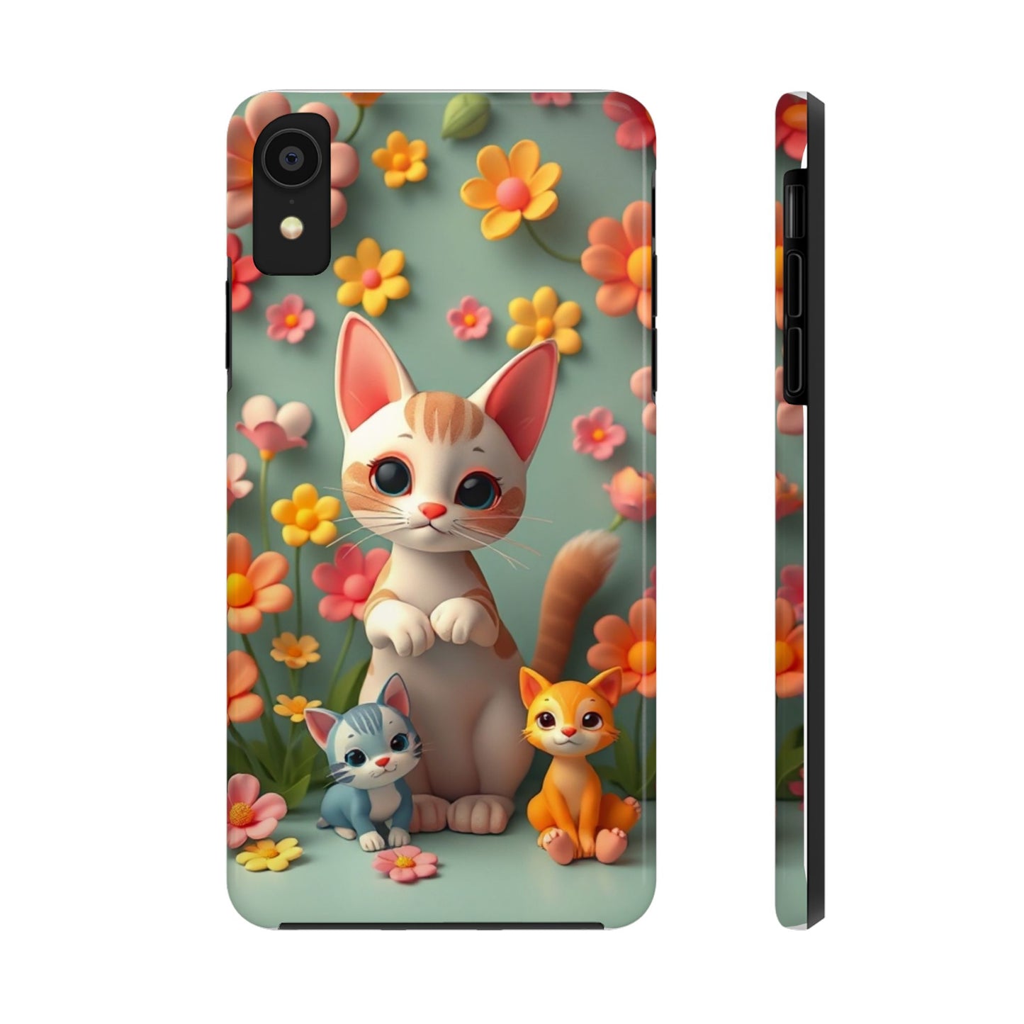 Kittens-n-Flowers Impact-Resistant Phone Case