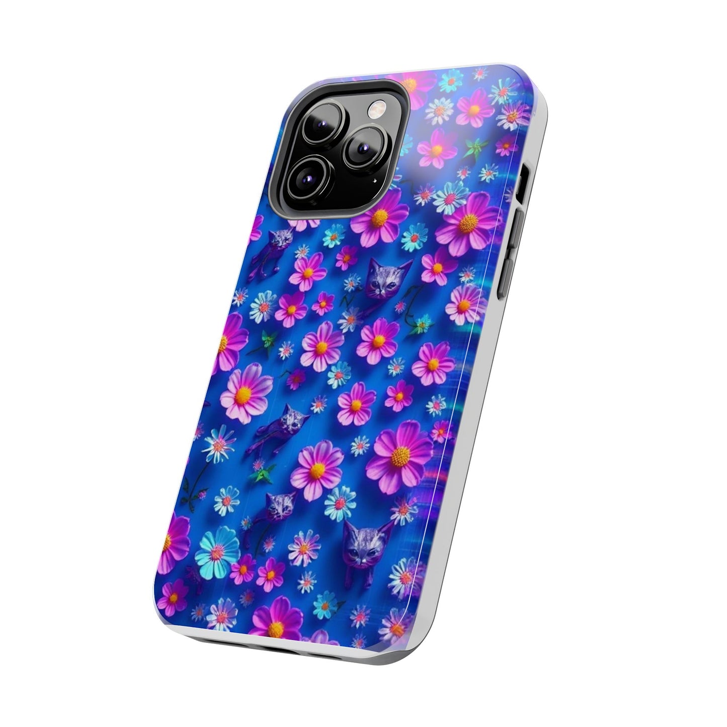 Kittens-n-Flowers Impact-Resistant Phone Case