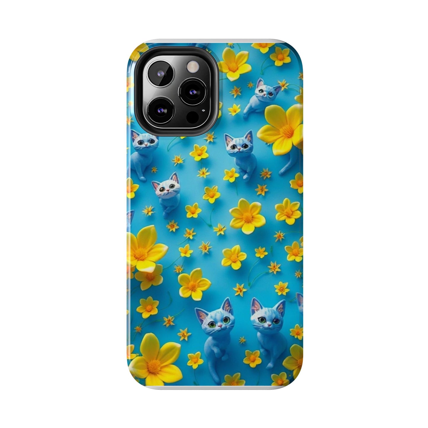 Kittens-n-Flowers Impact-Resistant Phone Case