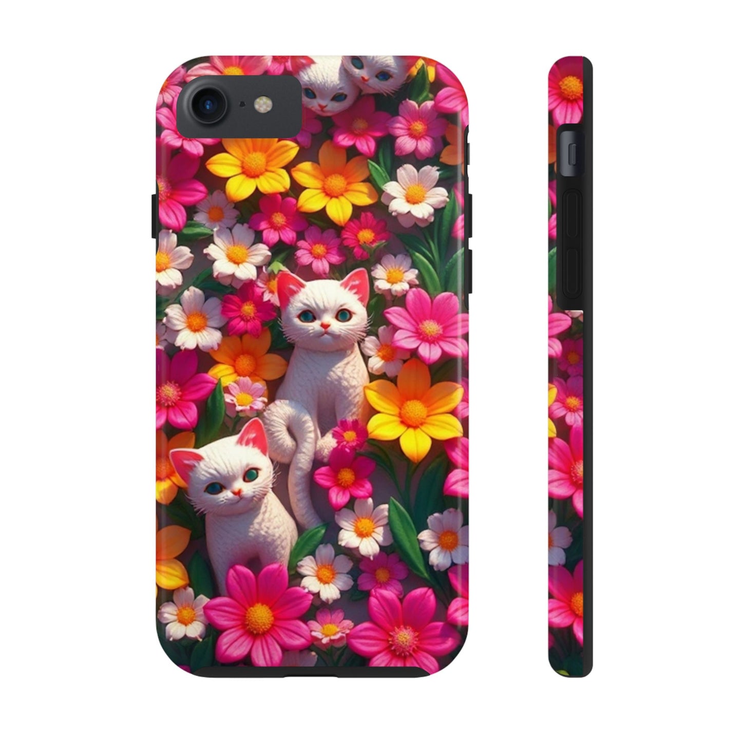 Kittens-n-Flowers Impact-Resistant Phone Case