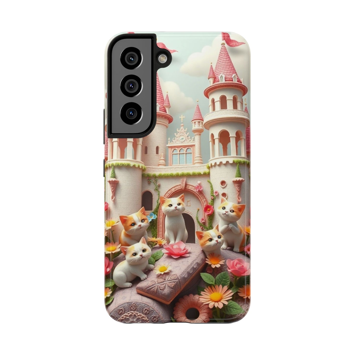 Kittens-n-Flowers Impact-Resistant Phone Case