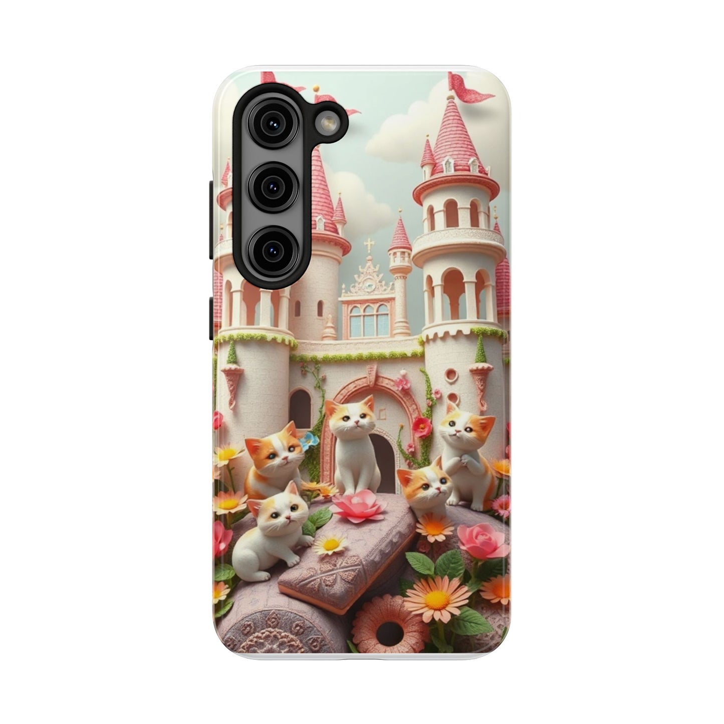 Kittens-n-Flowers Impact-Resistant Phone Case