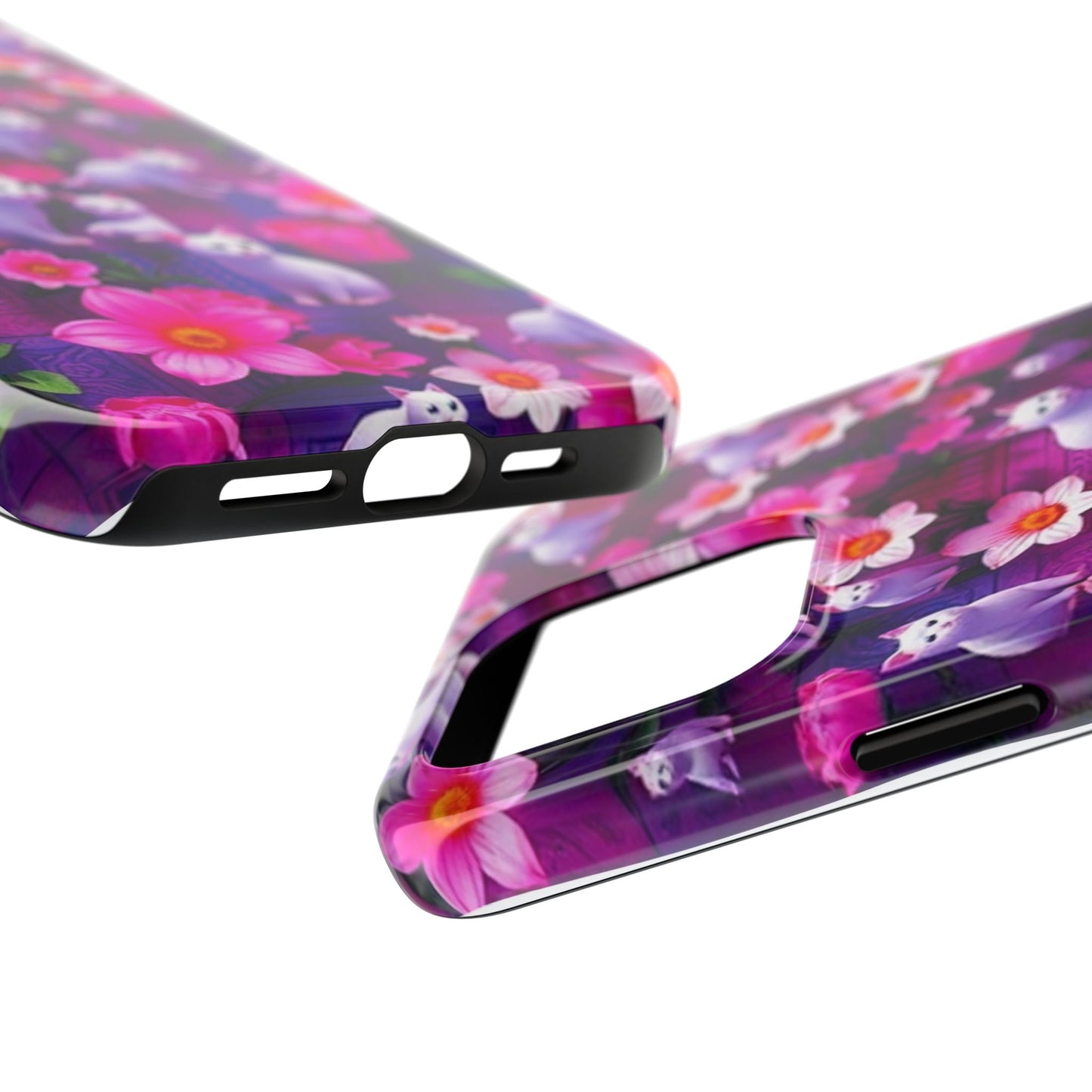 Kittens-n-Flowers Impact-Resistant Phone Case