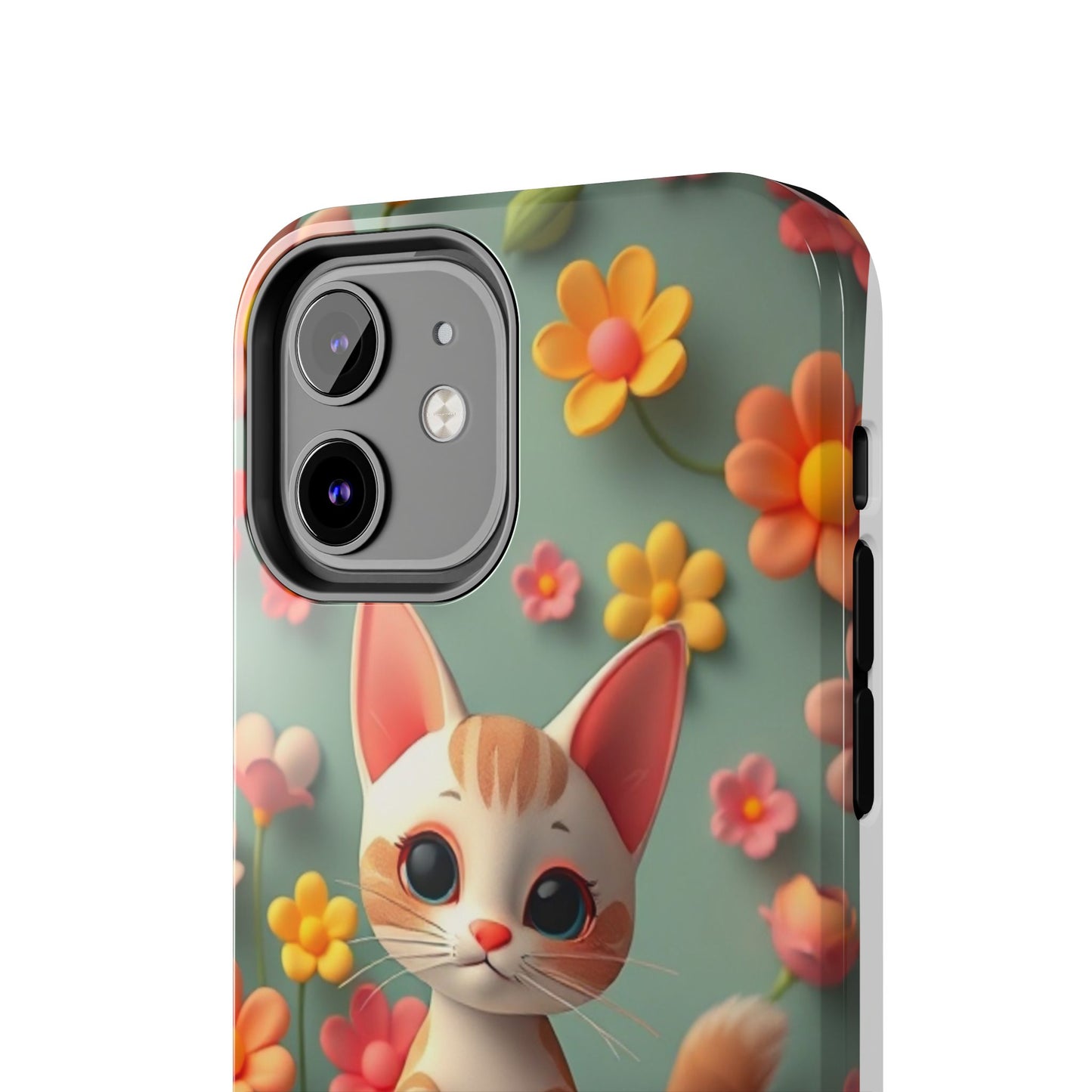 Kittens-n-Flowers Impact-Resistant Phone Case