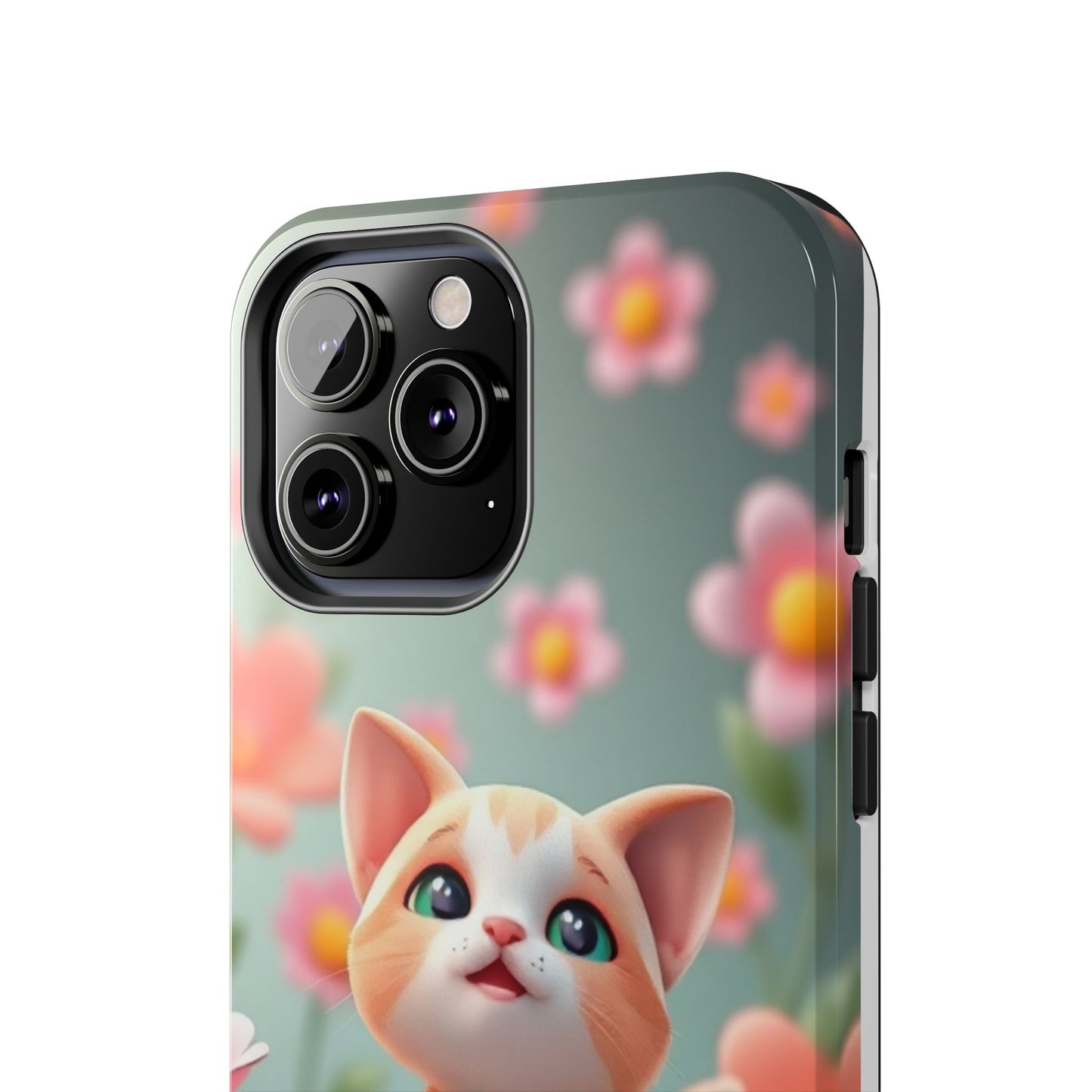 Kittens-n-Flowers Impact-Resistant Phone Case