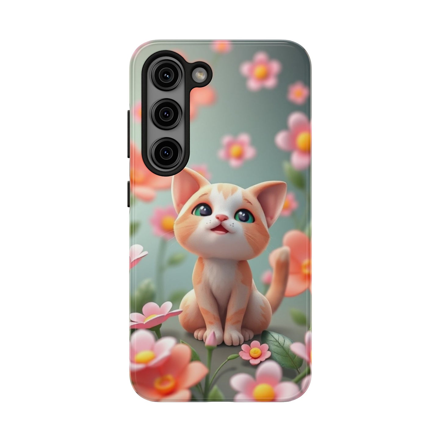 Kittens-n-Flowers Impact-Resistant Phone Case