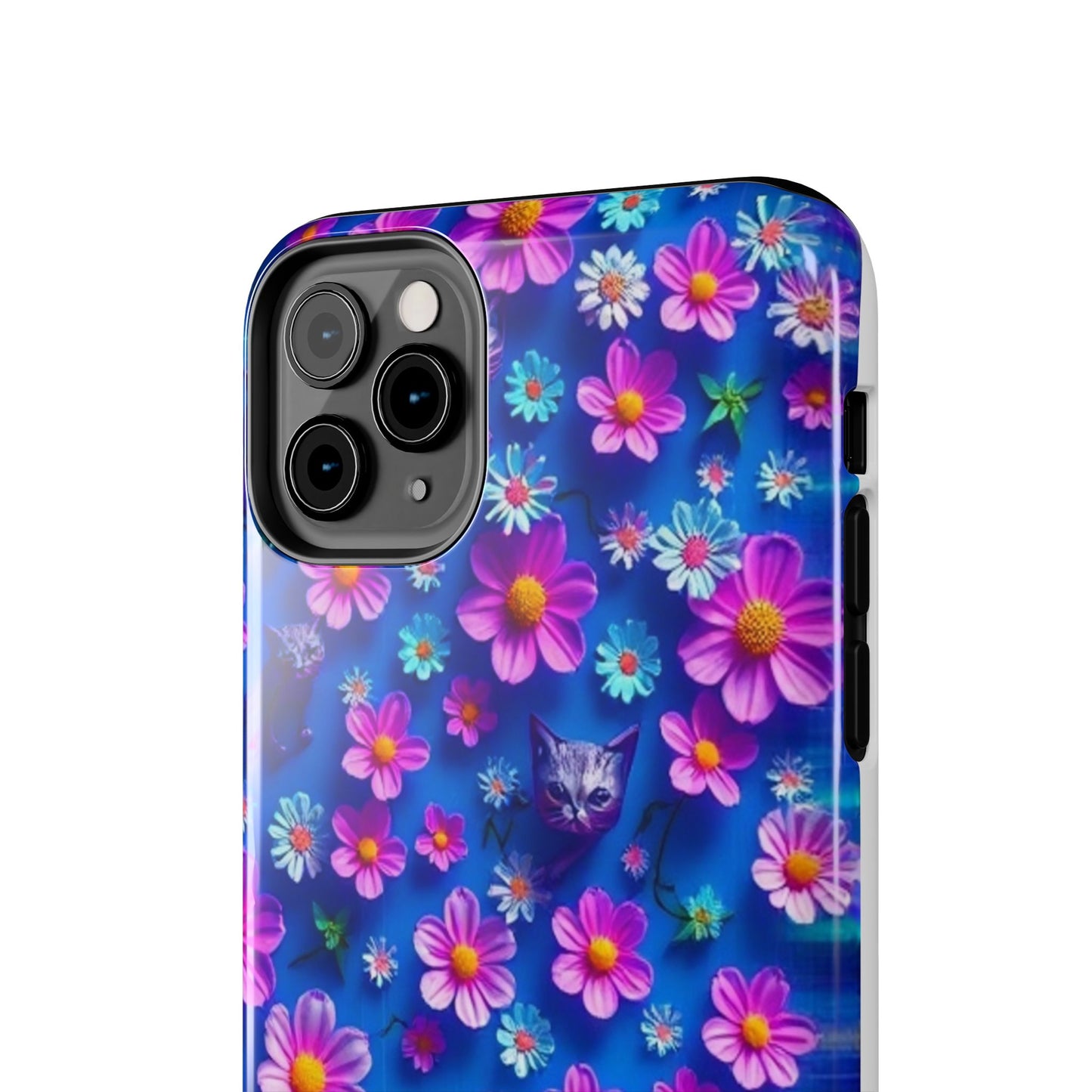 Kittens-n-Flowers Impact-Resistant Phone Case