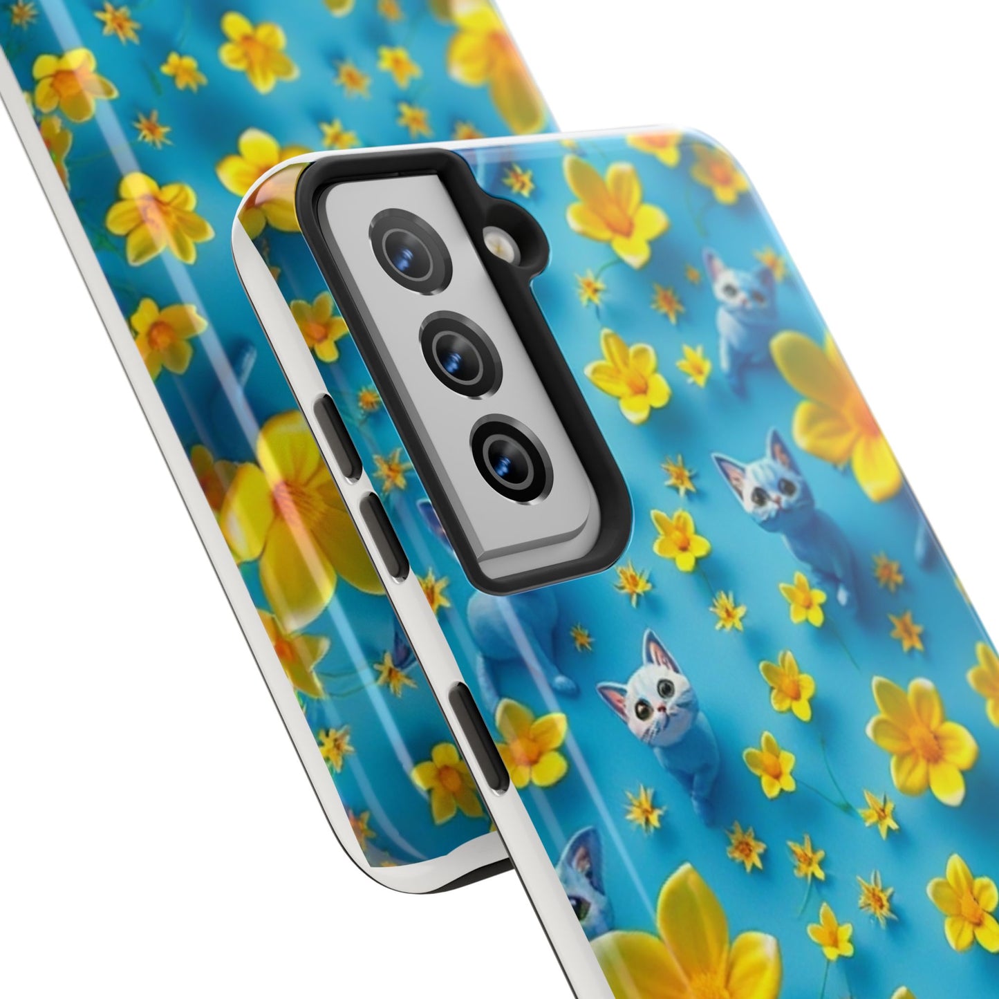 Kittens-n-Flowers Impact-Resistant Phone Case