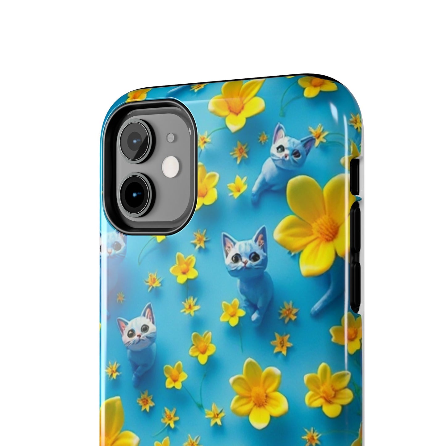 Kittens-n-Flowers Impact-Resistant Phone Case