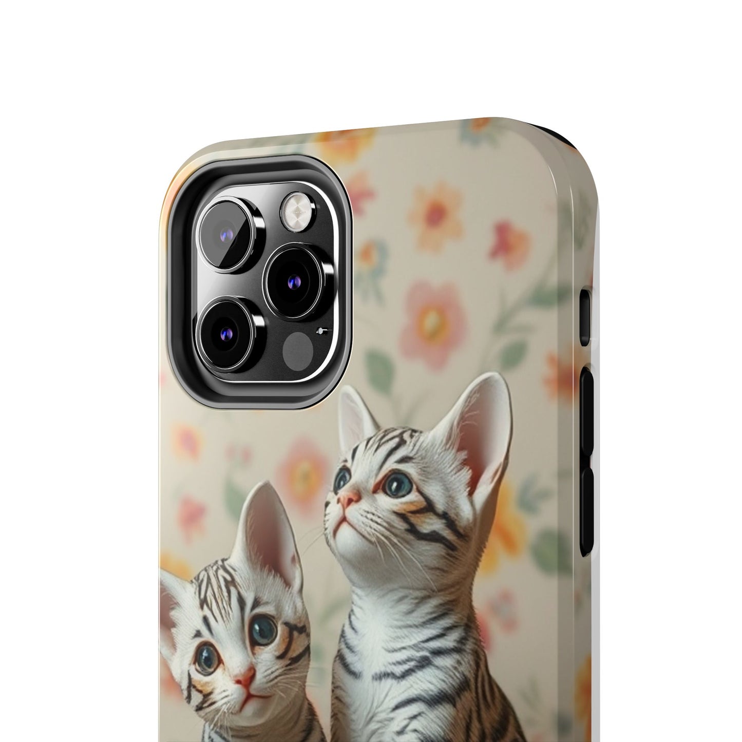 Kittens-n-Flowers Impact-Resistant Phone Case