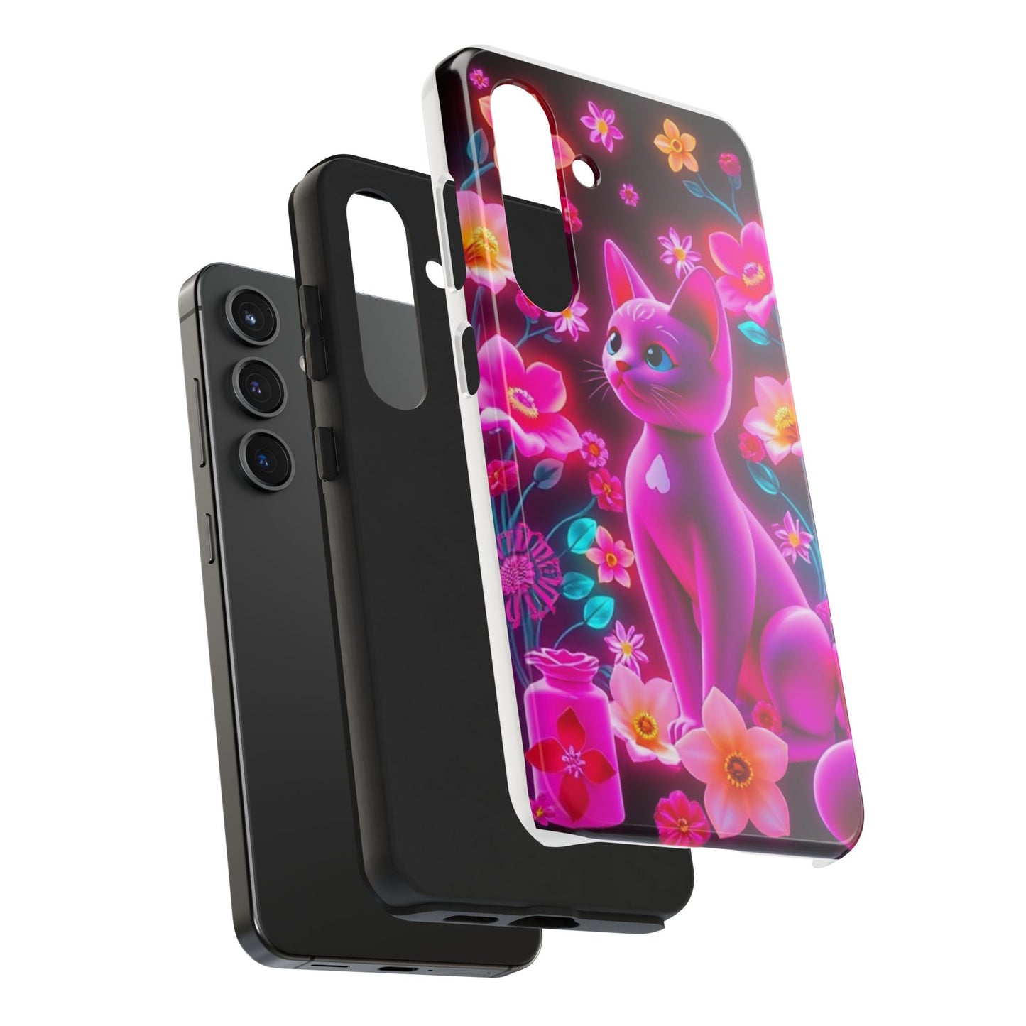 Kittens-n-Flowers Impact-Resistant Phone Case