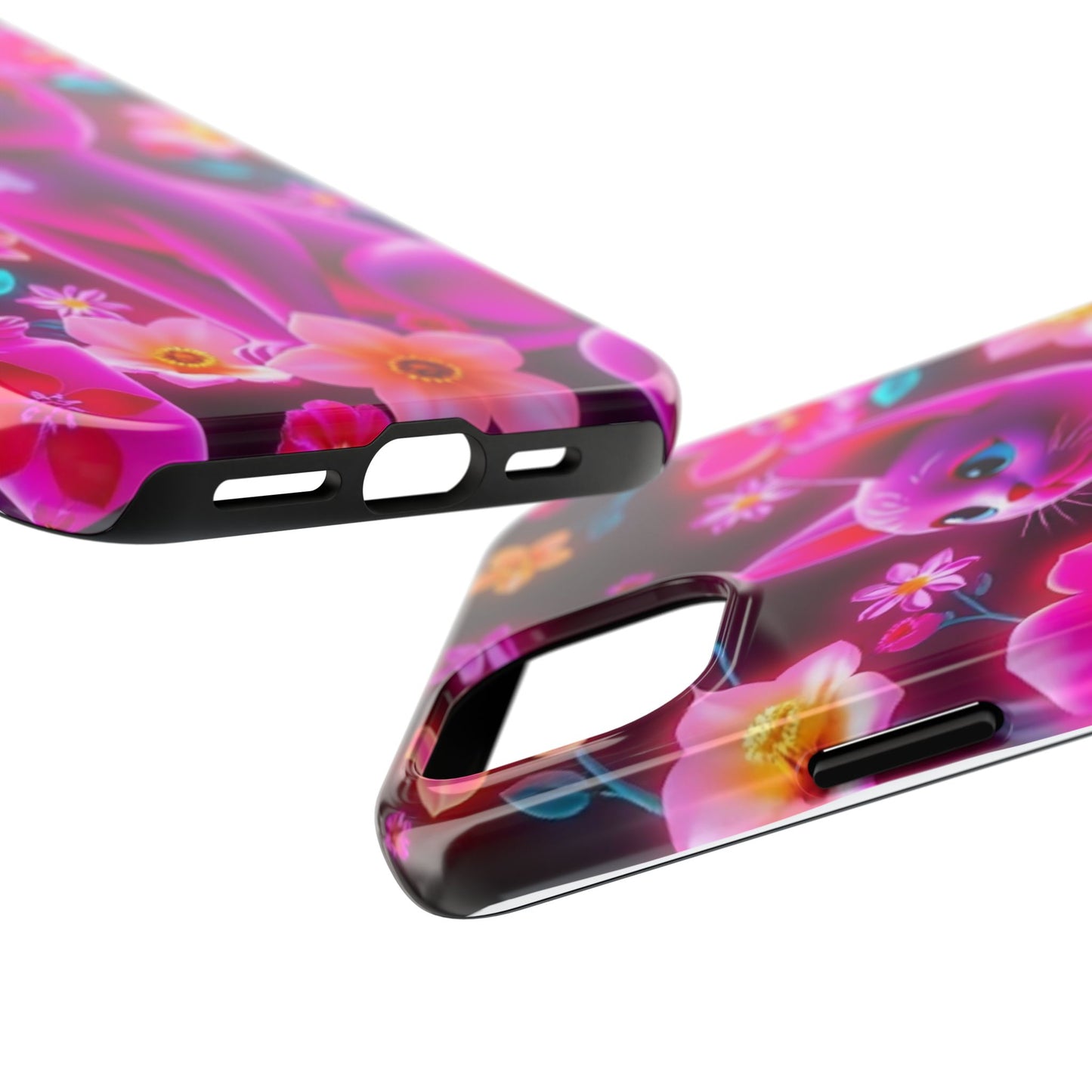 Kittens-n-Flowers Impact-Resistant Phone Case