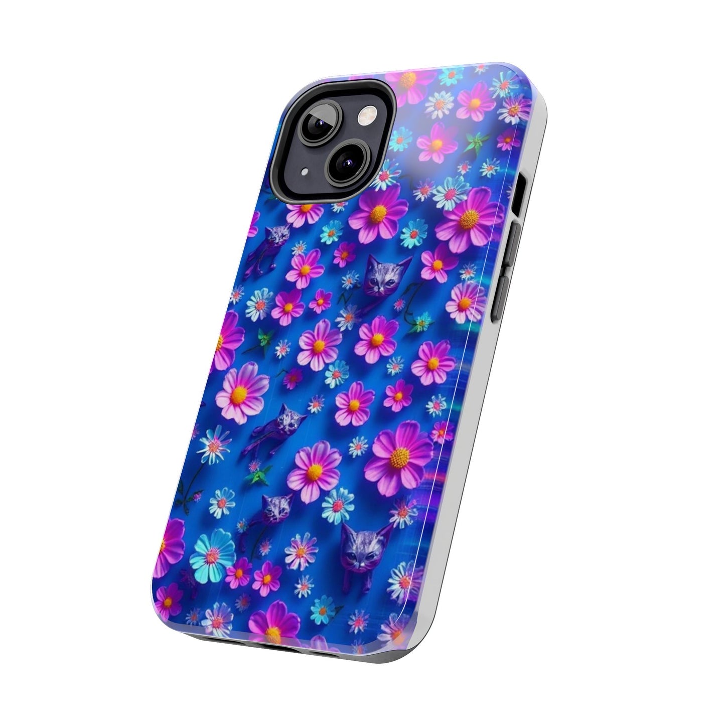 Kittens-n-Flowers Impact-Resistant Phone Case