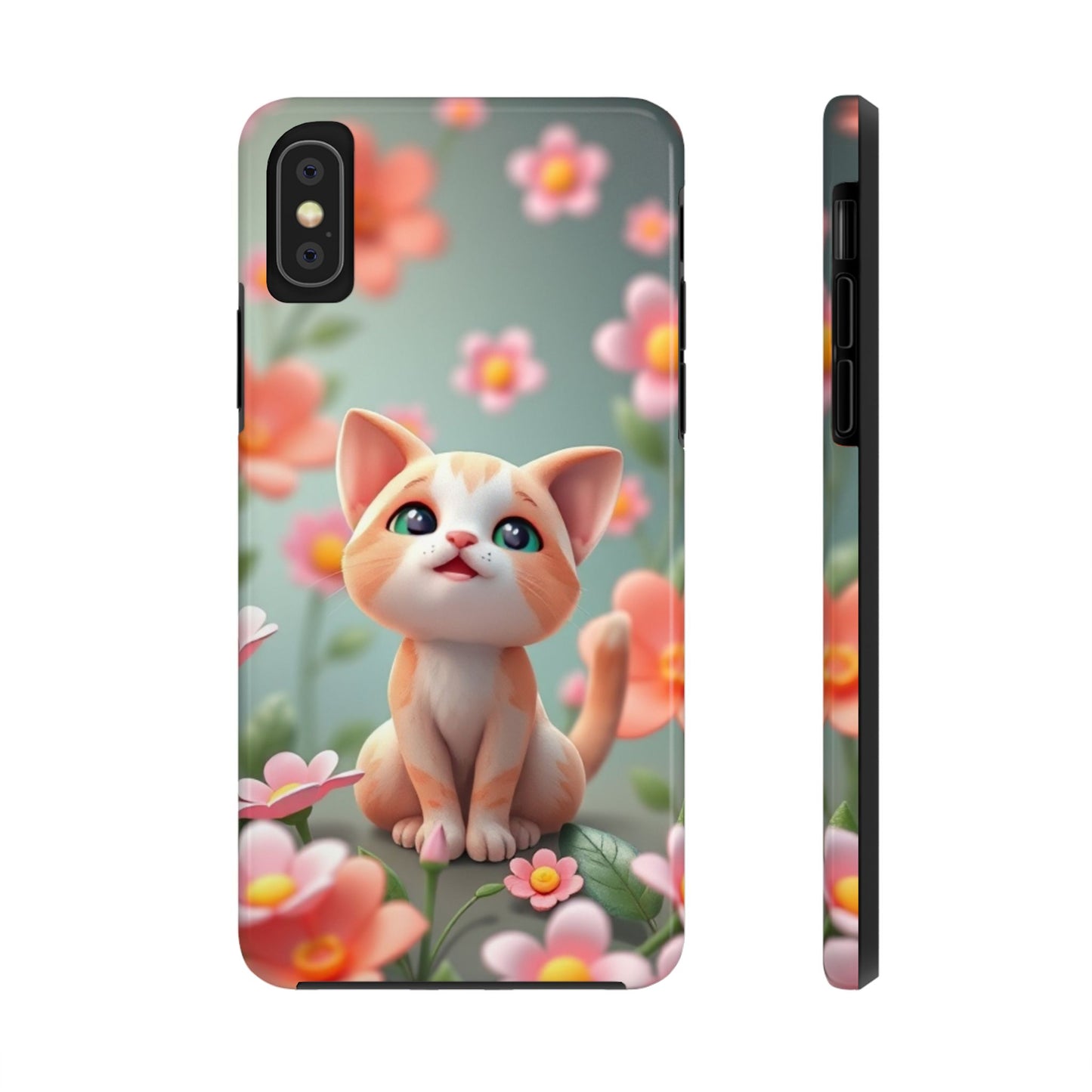 Kittens-n-Flowers Impact-Resistant Phone Case