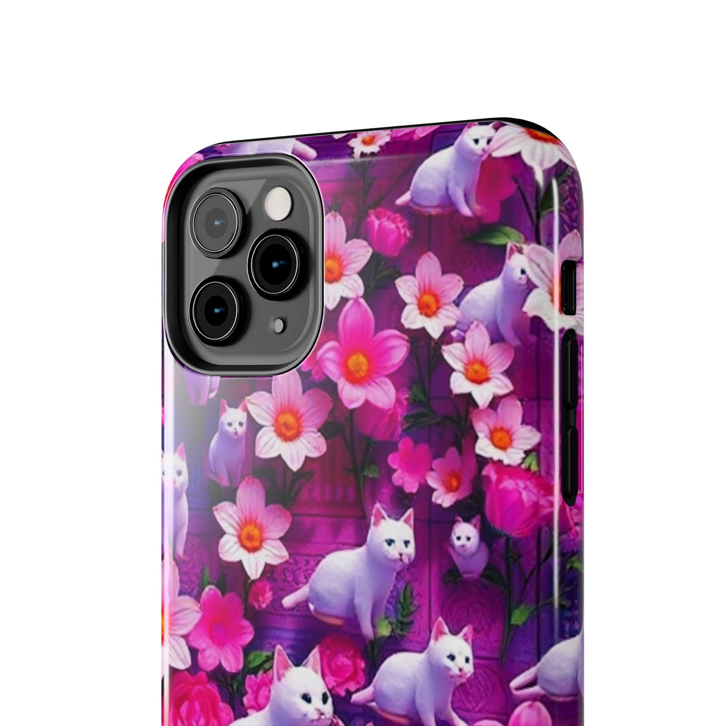 Kittens-n-Flowers Impact-Resistant Phone Case