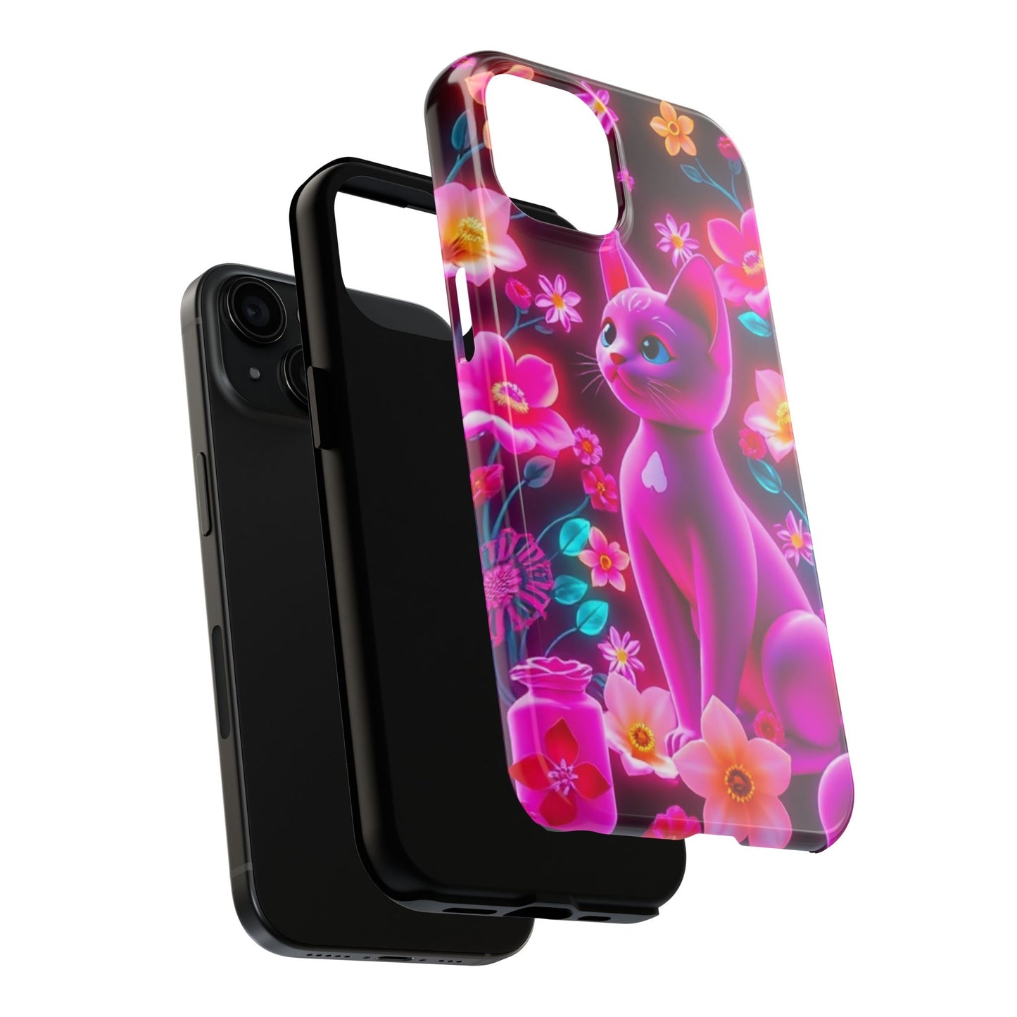 Kittens-n-Flowers Impact-Resistant Phone Case