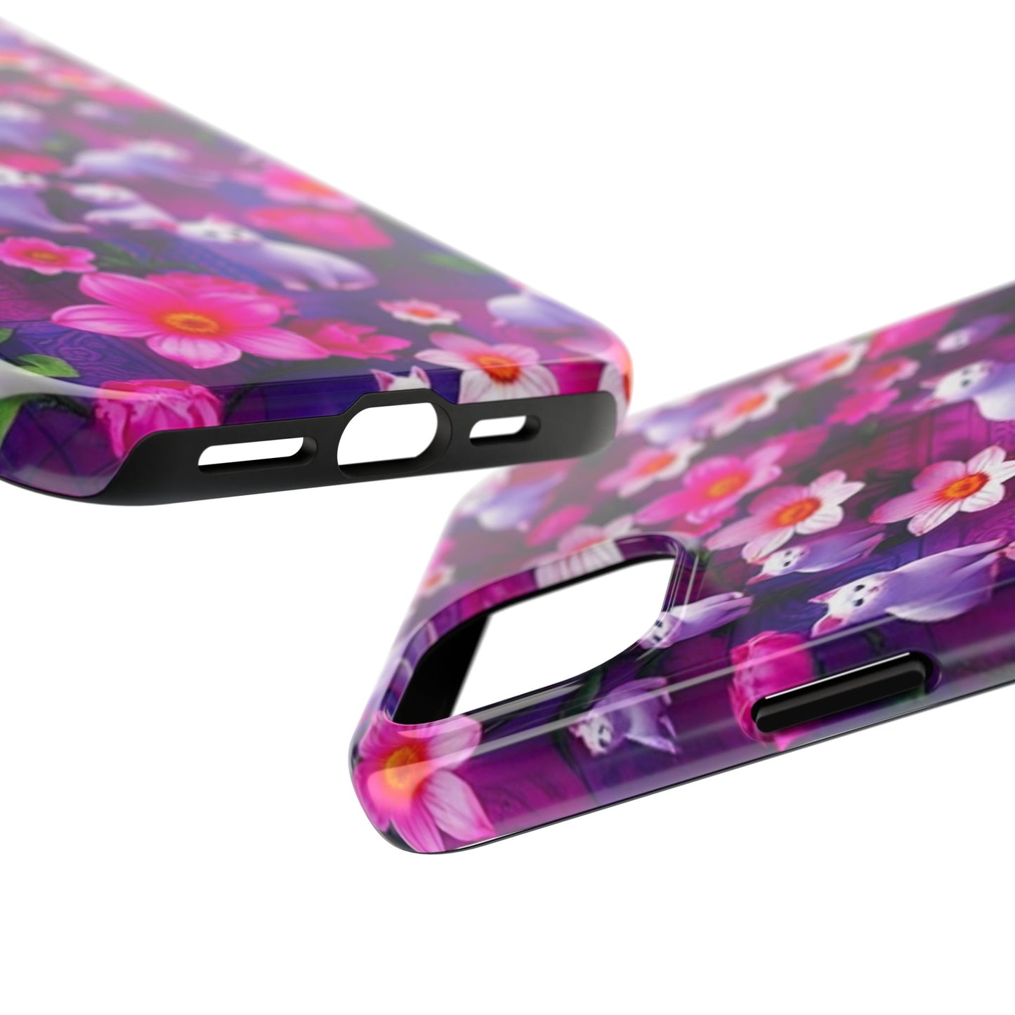 Kittens-n-Flowers Impact-Resistant Phone Case