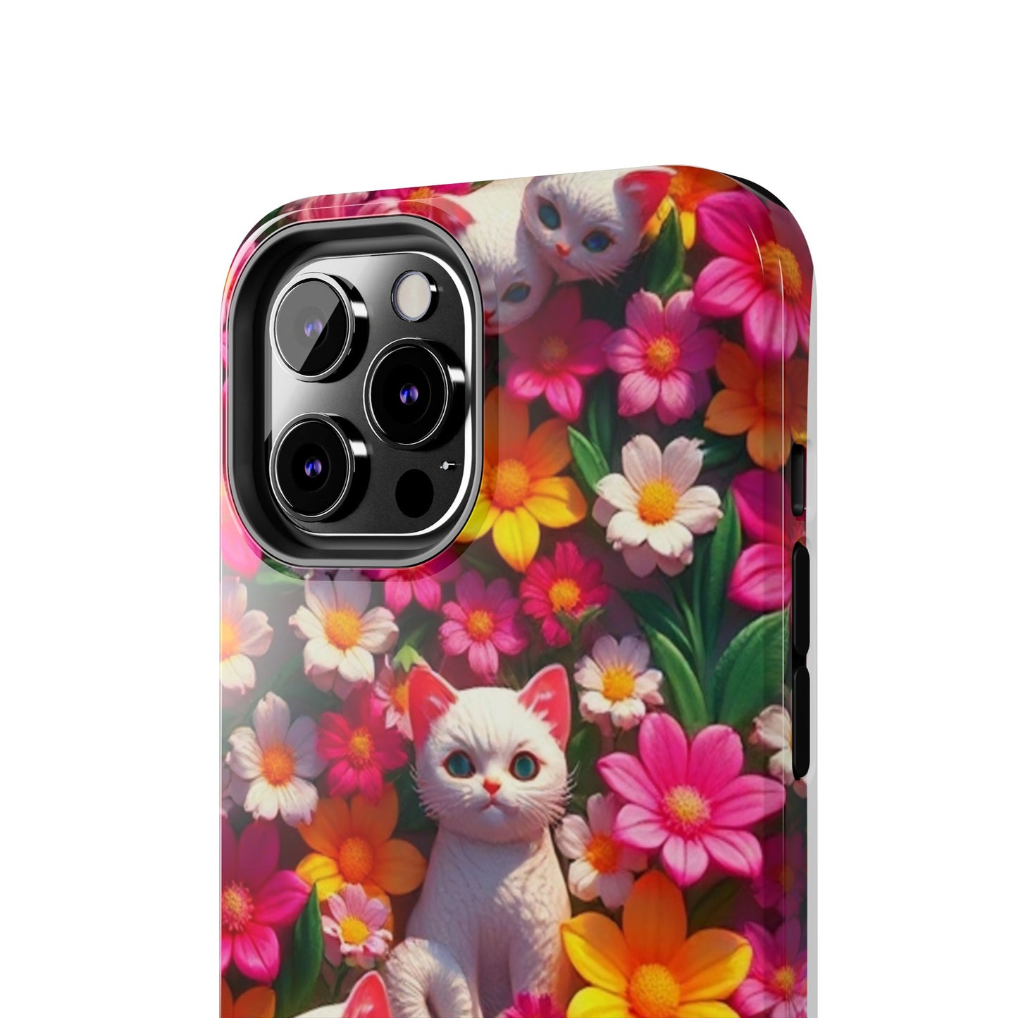 Kittens-n-Flowers Impact-Resistant Phone Case