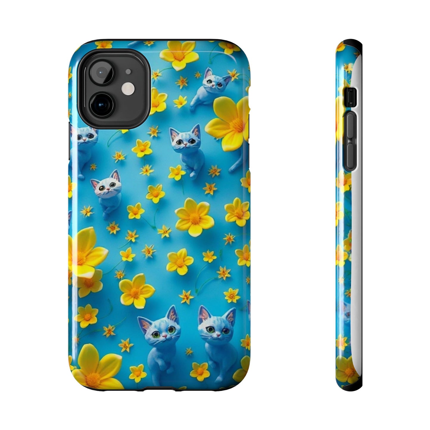 Kittens-n-Flowers Impact-Resistant Phone Case