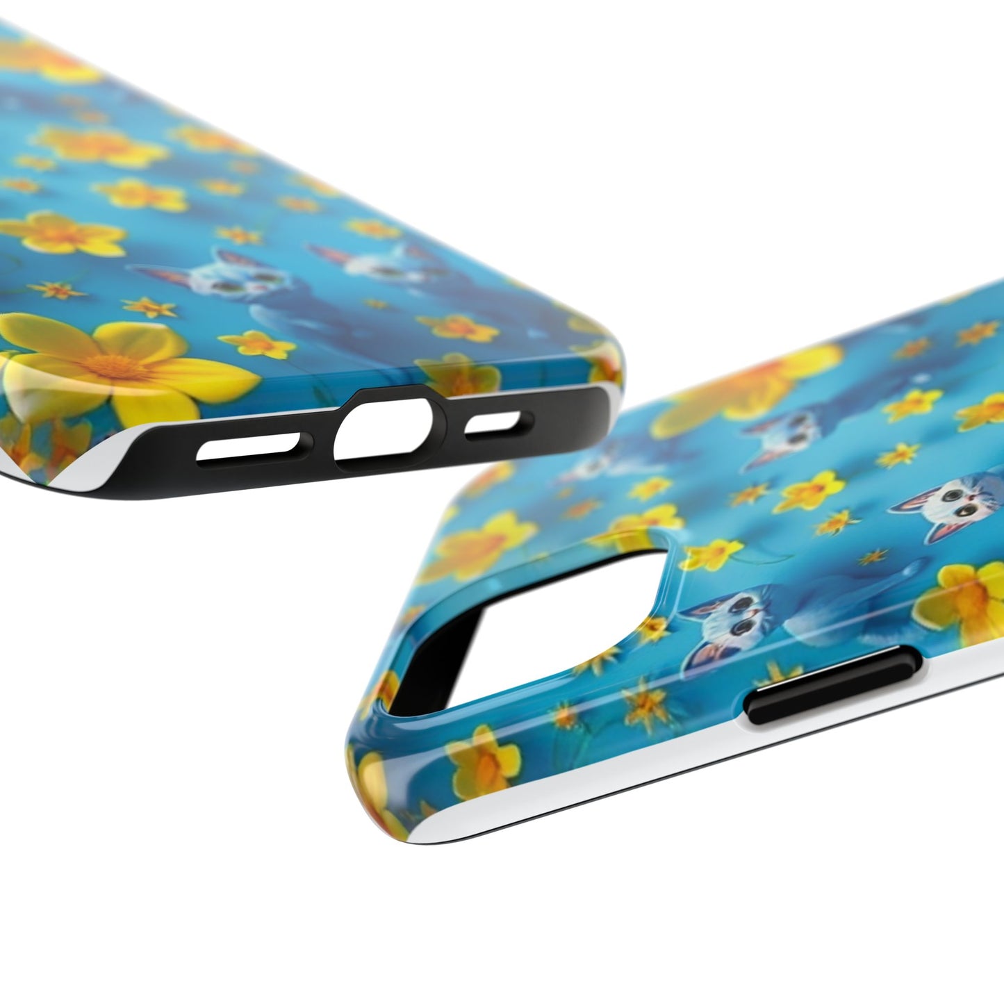 Kittens-n-Flowers Impact-Resistant Phone Case