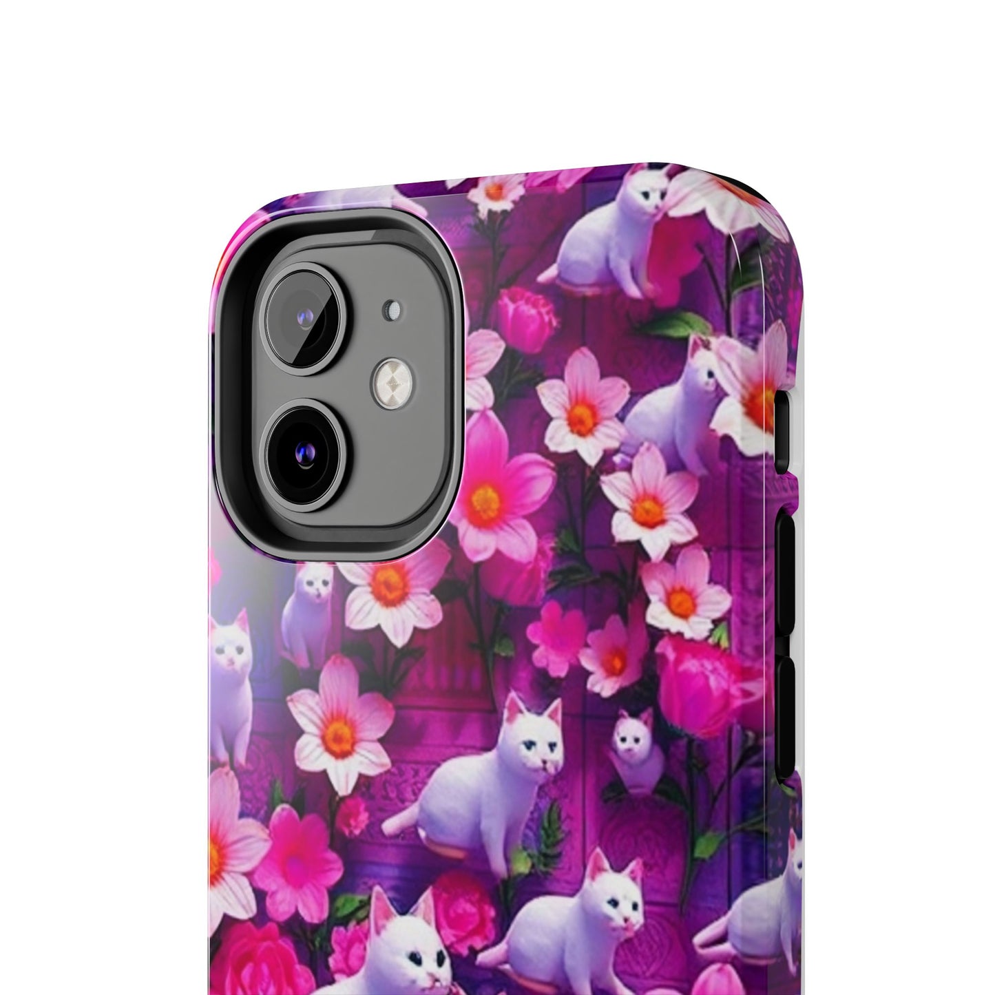 Kittens-n-Flowers Impact-Resistant Phone Case