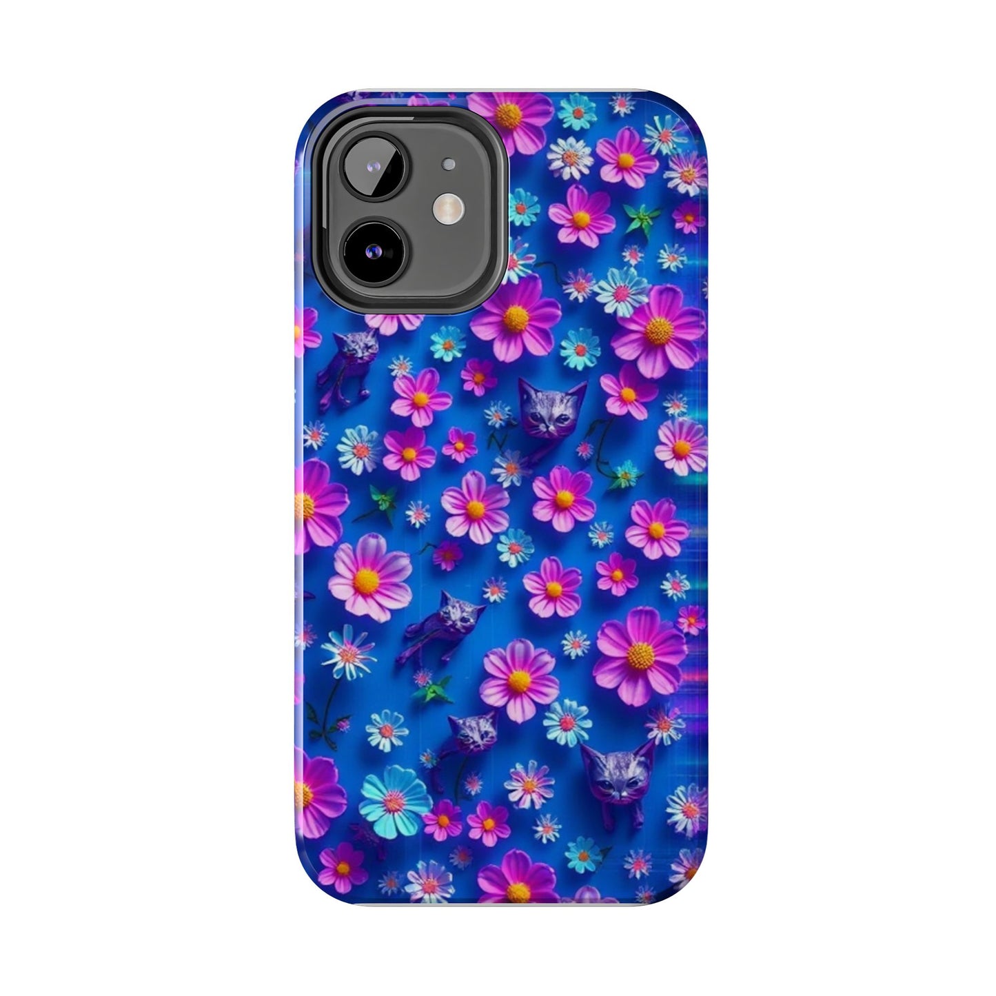 Kittens-n-Flowers Impact-Resistant Phone Case