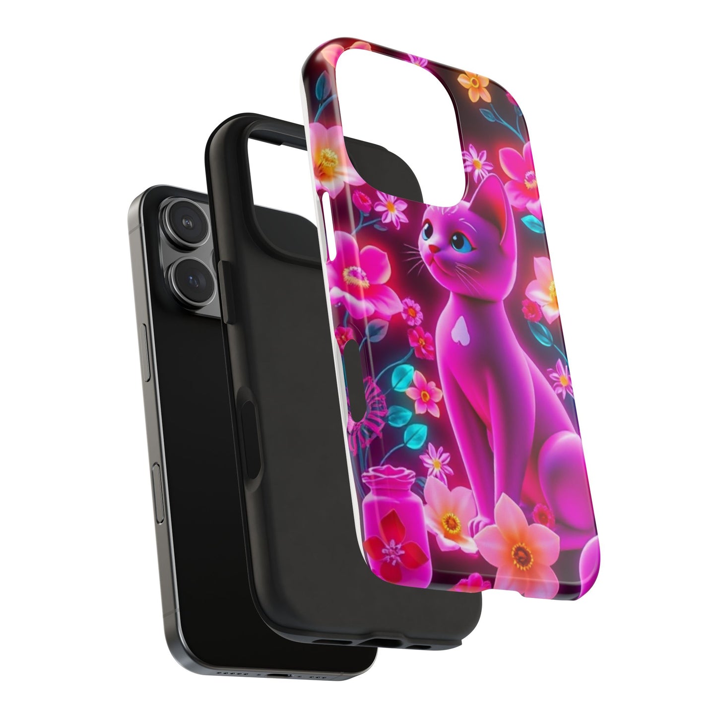 Kittens-n-Flowers Impact-Resistant Phone Case