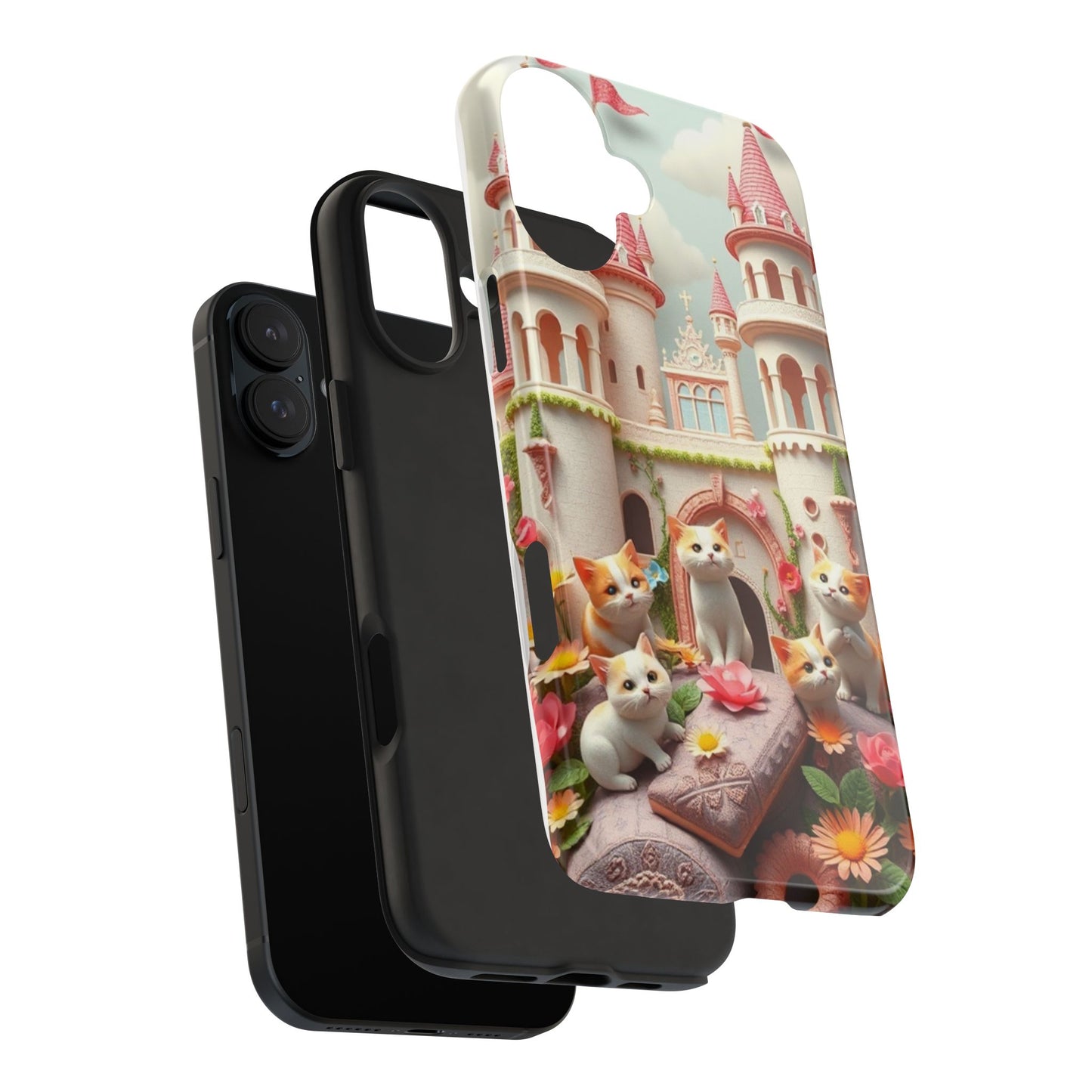 Kittens-n-Flowers Impact-Resistant Phone Case