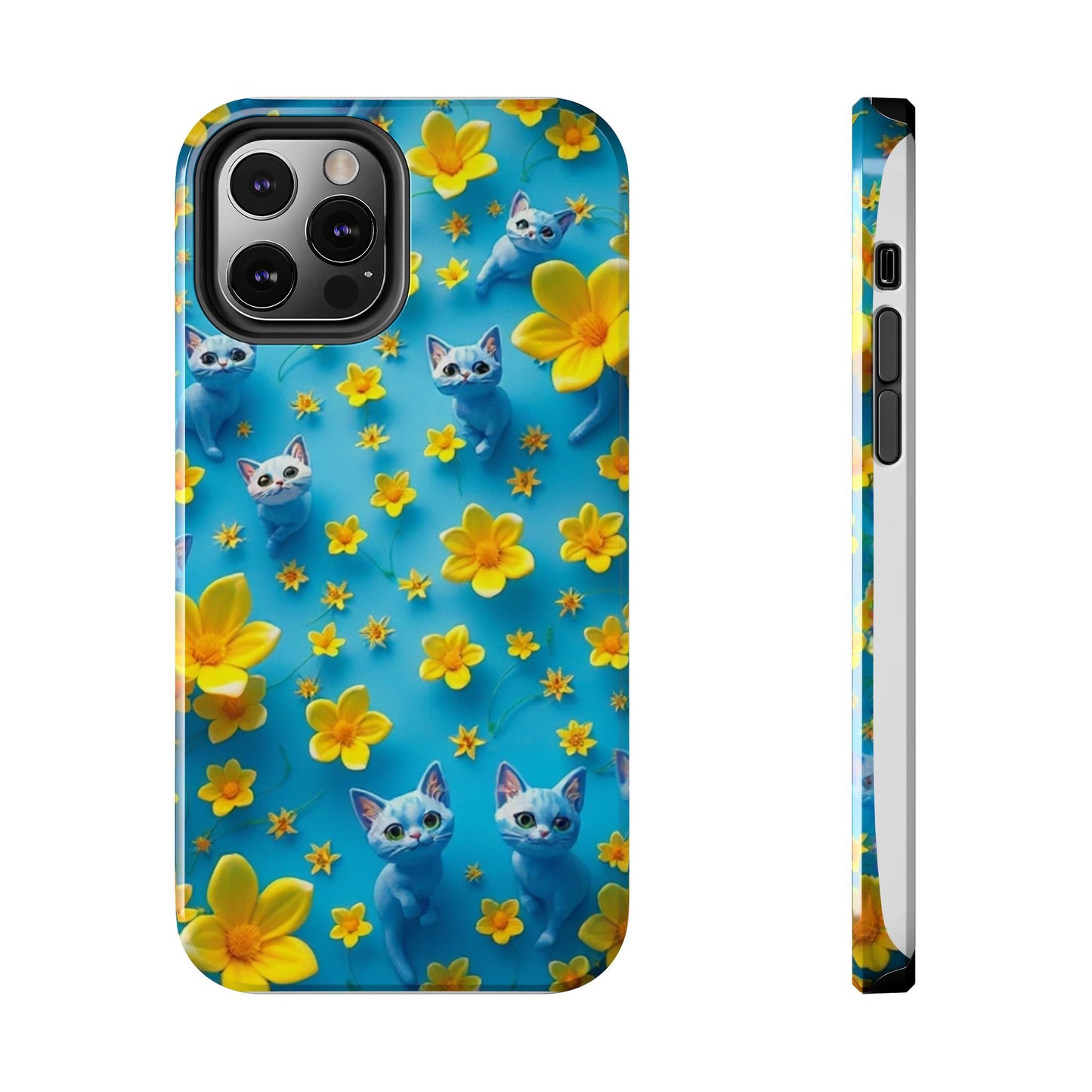 Kittens-n-Flowers Impact-Resistant Phone Case