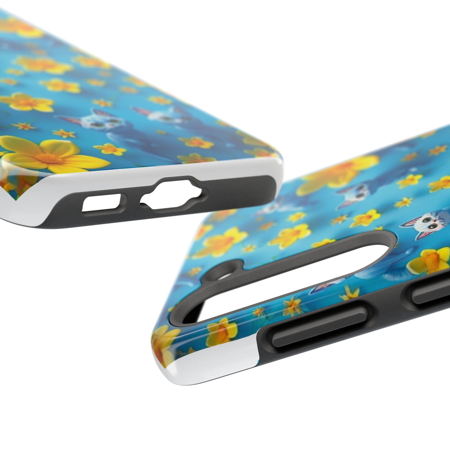 Kittens-n-Flowers Impact-Resistant Phone Case