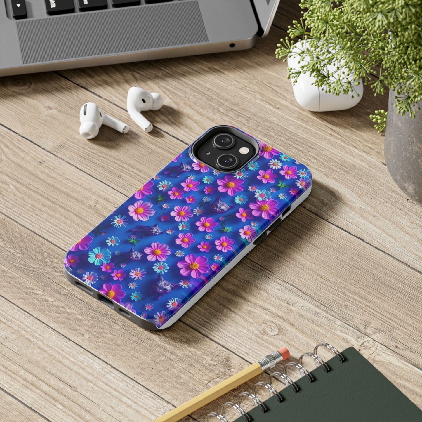 Kittens-n-Flowers Impact-Resistant Phone Case