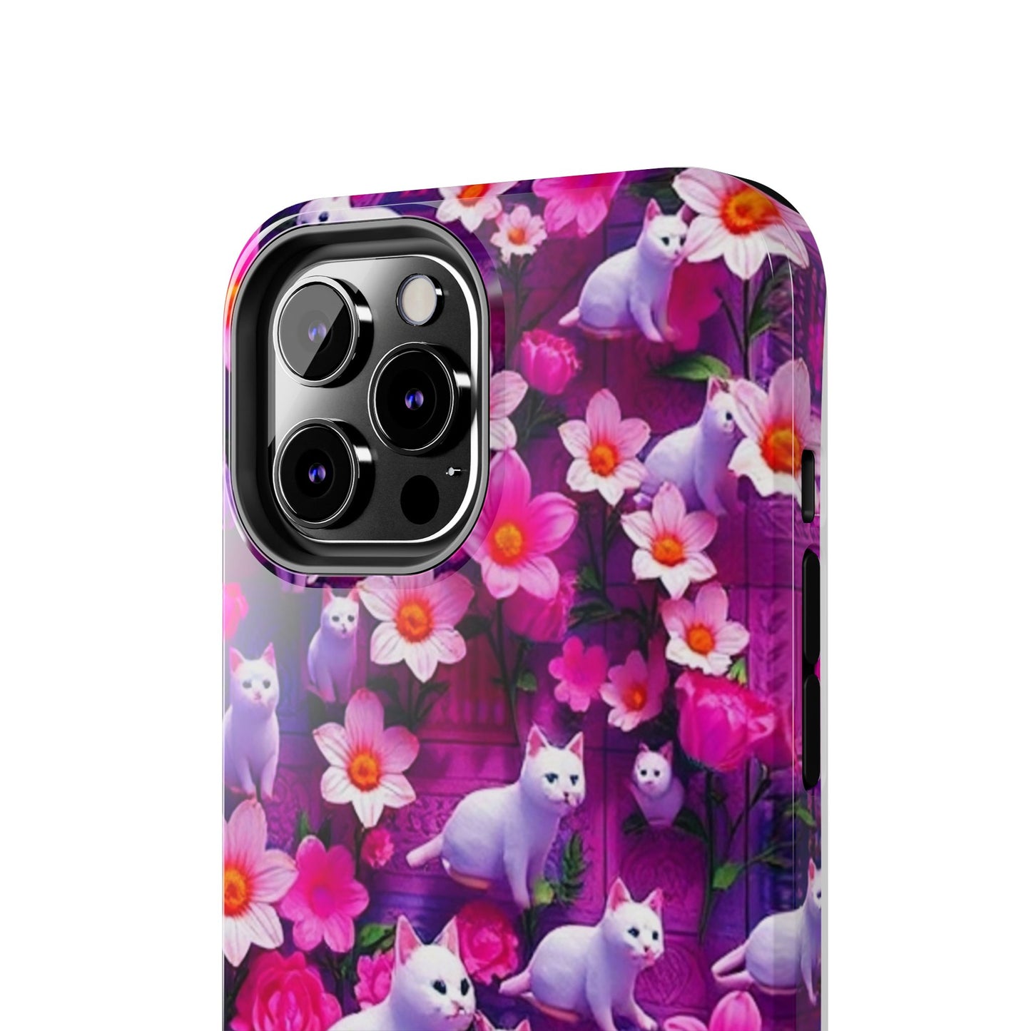 Kittens-n-Flowers Impact-Resistant Phone Case