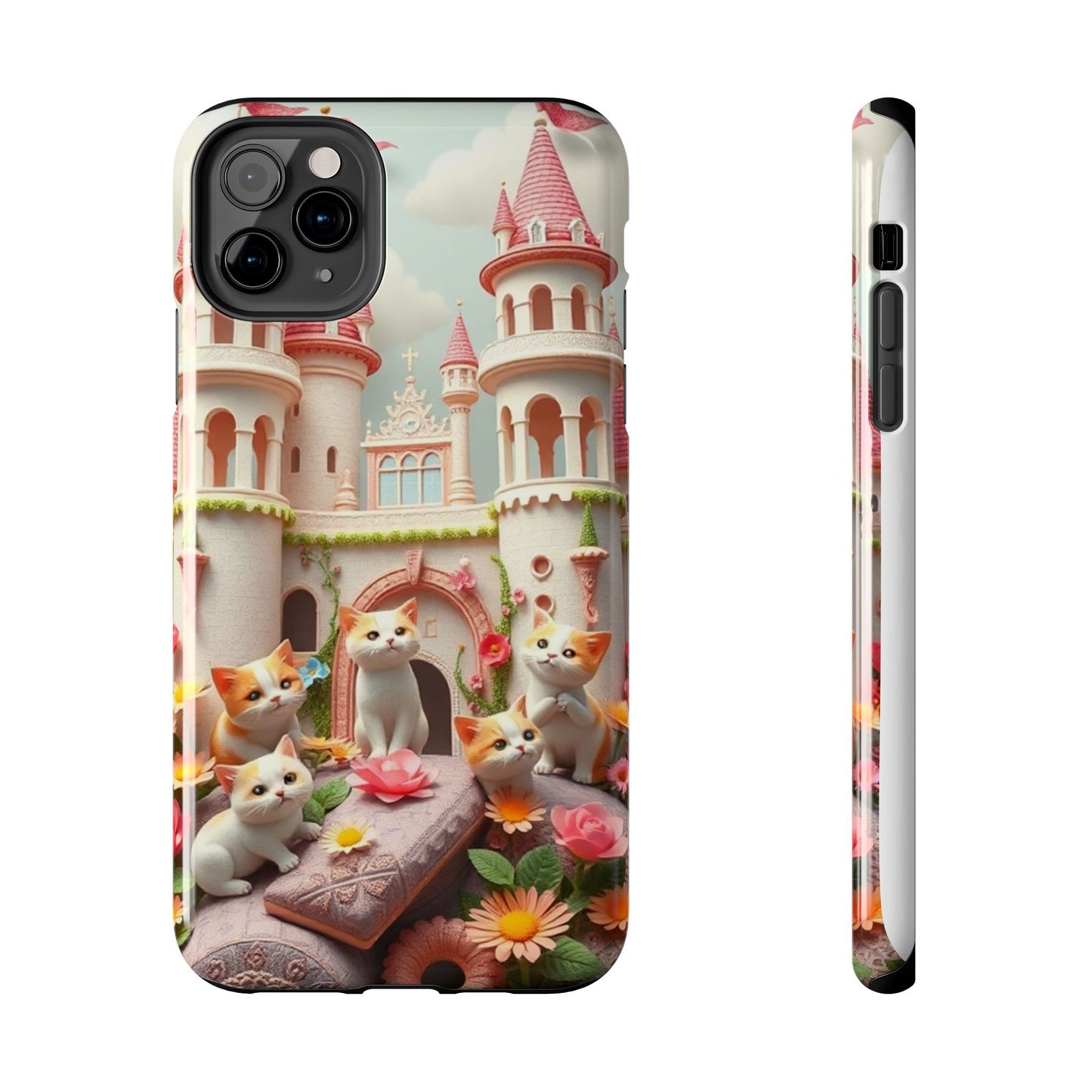 Kittens-n-Flowers Impact-Resistant Phone Case