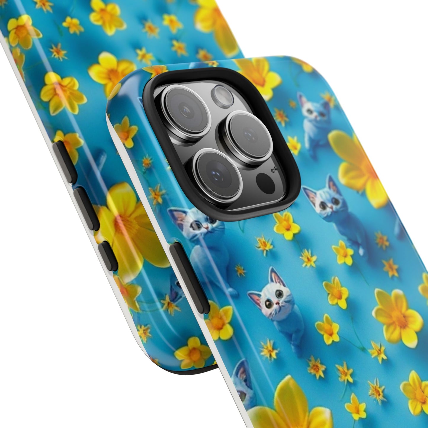 Kittens-n-Flowers Impact-Resistant Phone Case