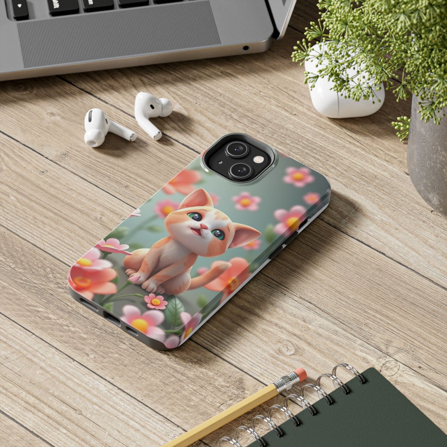 Kittens-n-Flowers Impact-Resistant Phone Case