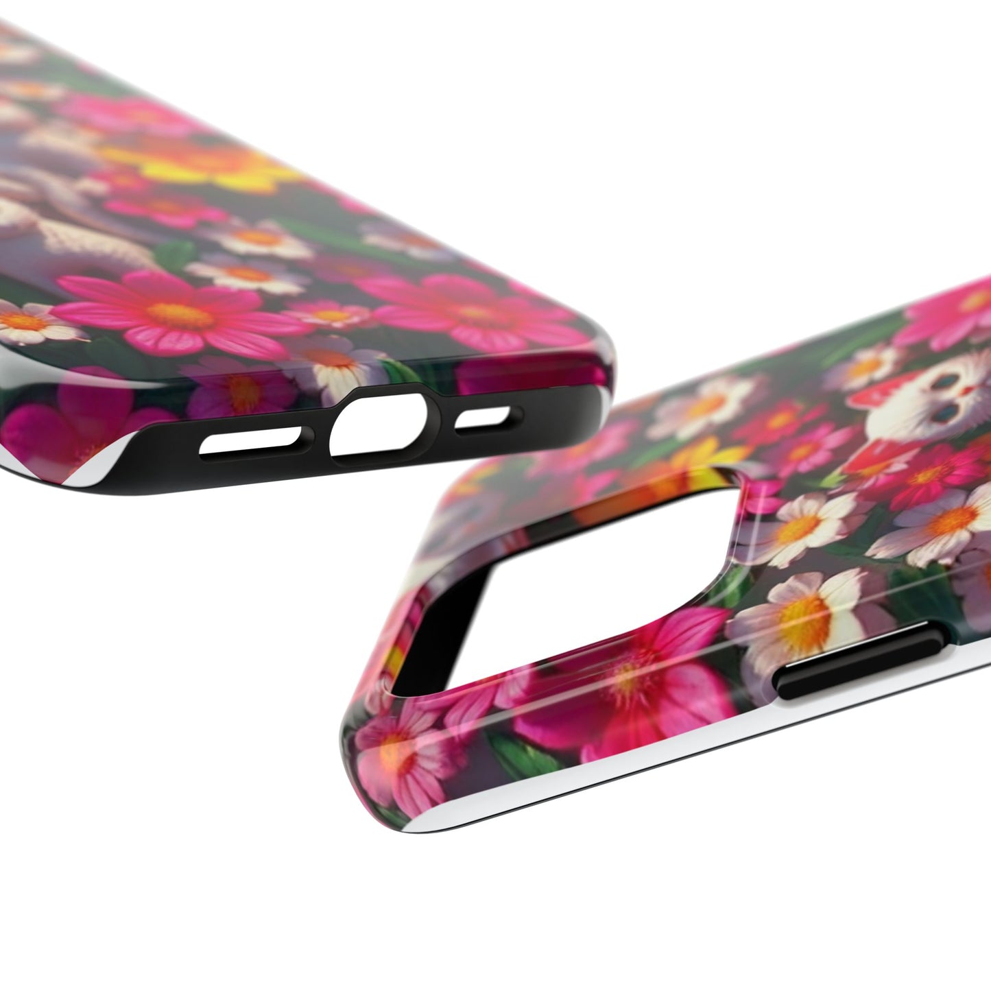 Kittens-n-Flowers Impact-Resistant Phone Case