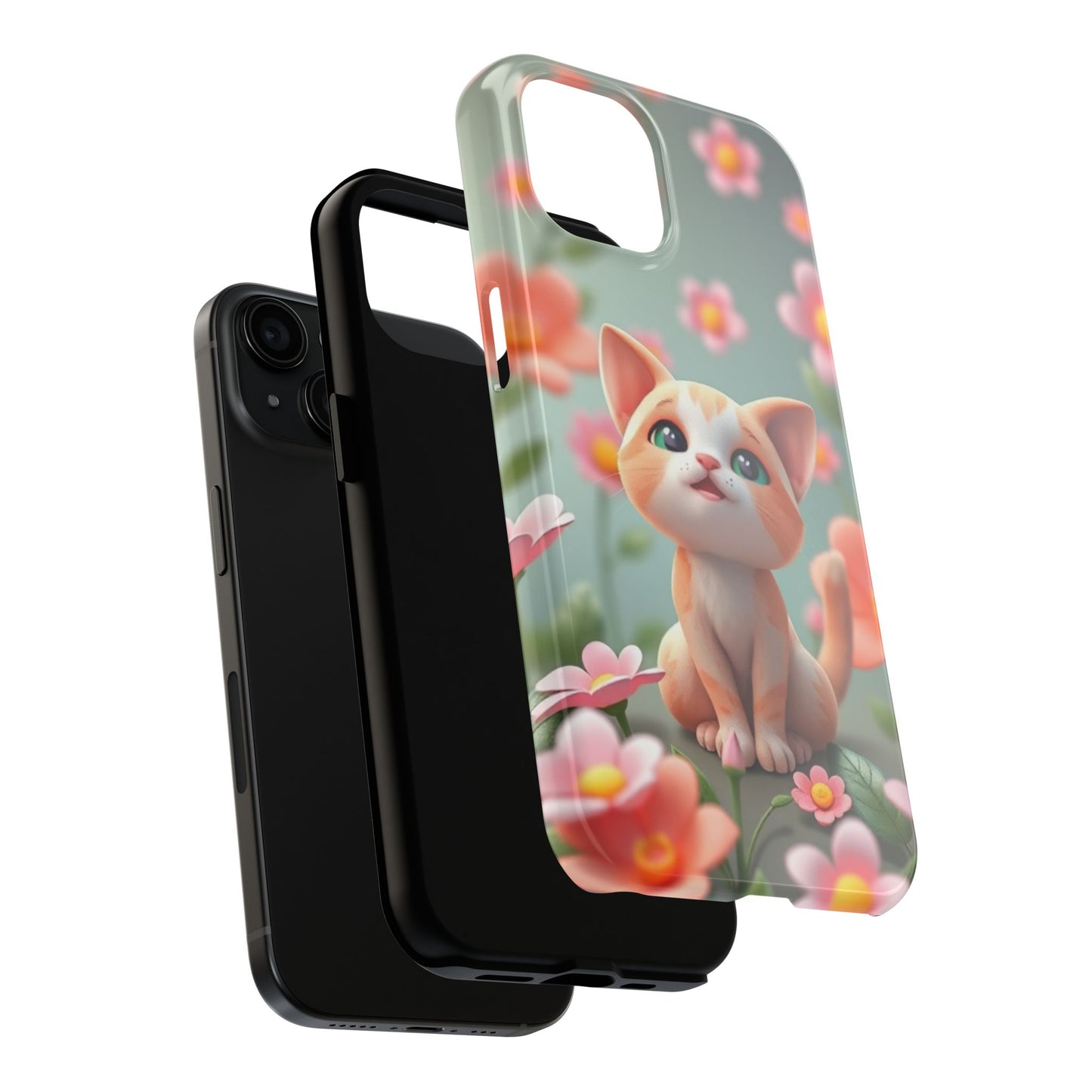 Kittens-n-Flowers Impact-Resistant Phone Case